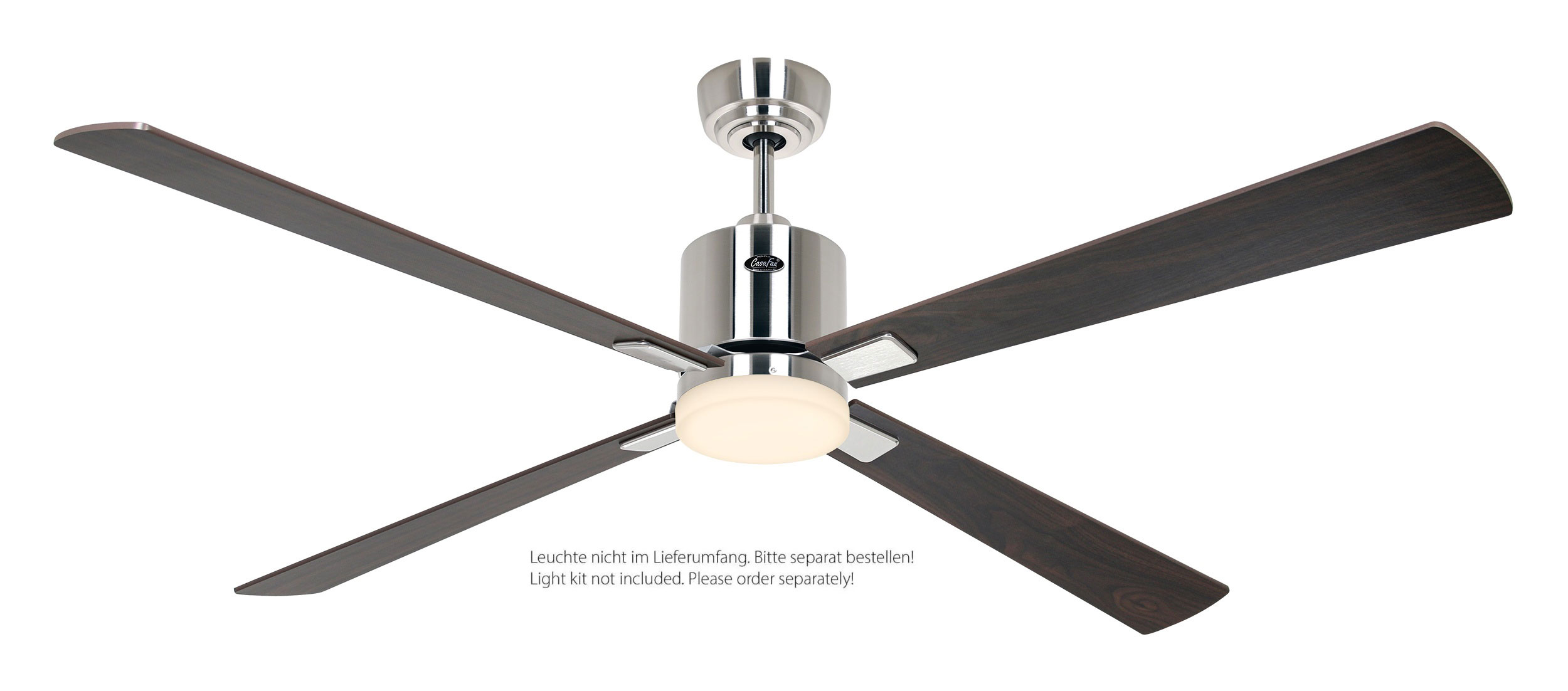 CasaFan Deckenventilator Eco Neo III 152 BN-NB/KI Chrom gebürstet - Nussbaum/Kirsche Wifi/WLAN optionale Leuchte EN5z