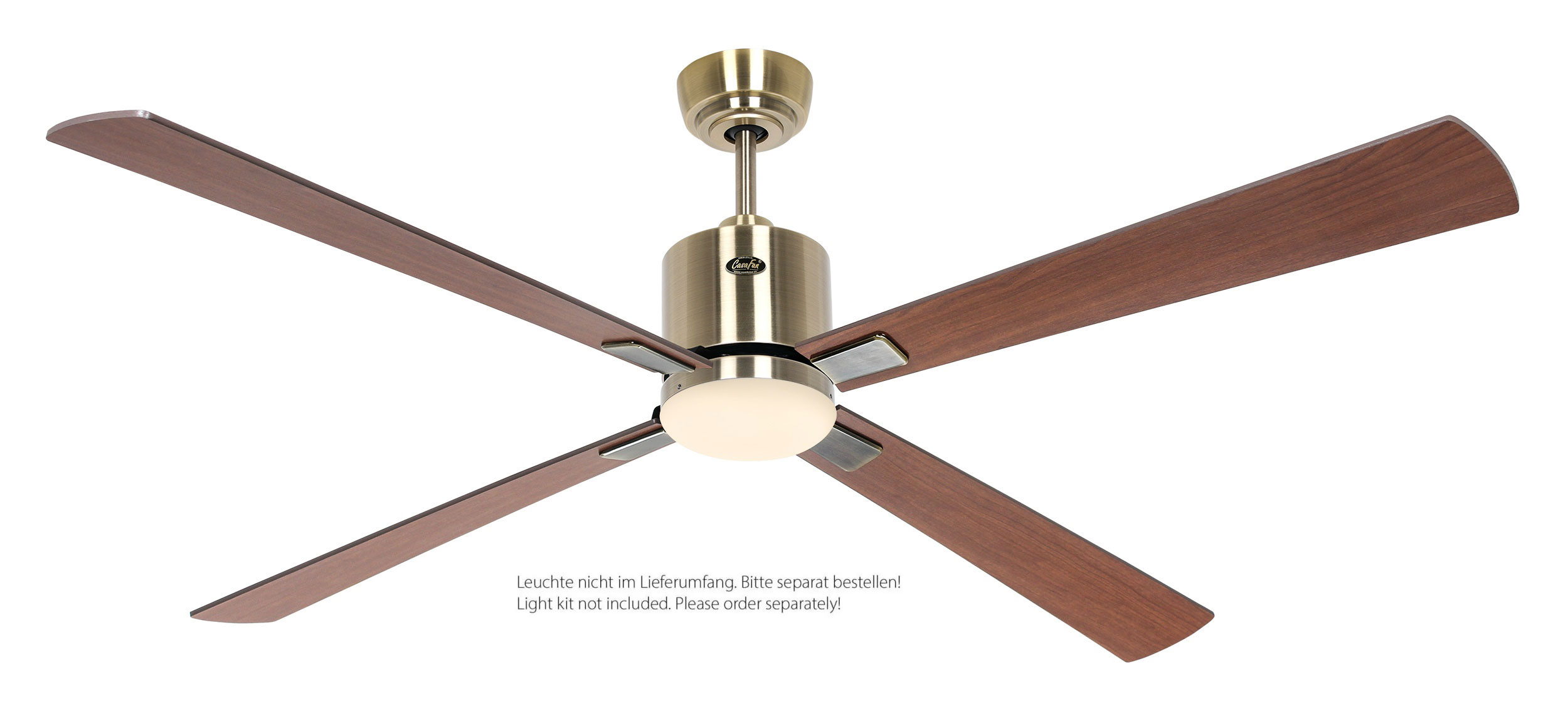 CasaFan Deckenventilator Eco Neo III 152 MA-NB/KI Messing antik - Nussbaum/Kirsche Wifi/WLAN optionale Leuchte EN5r