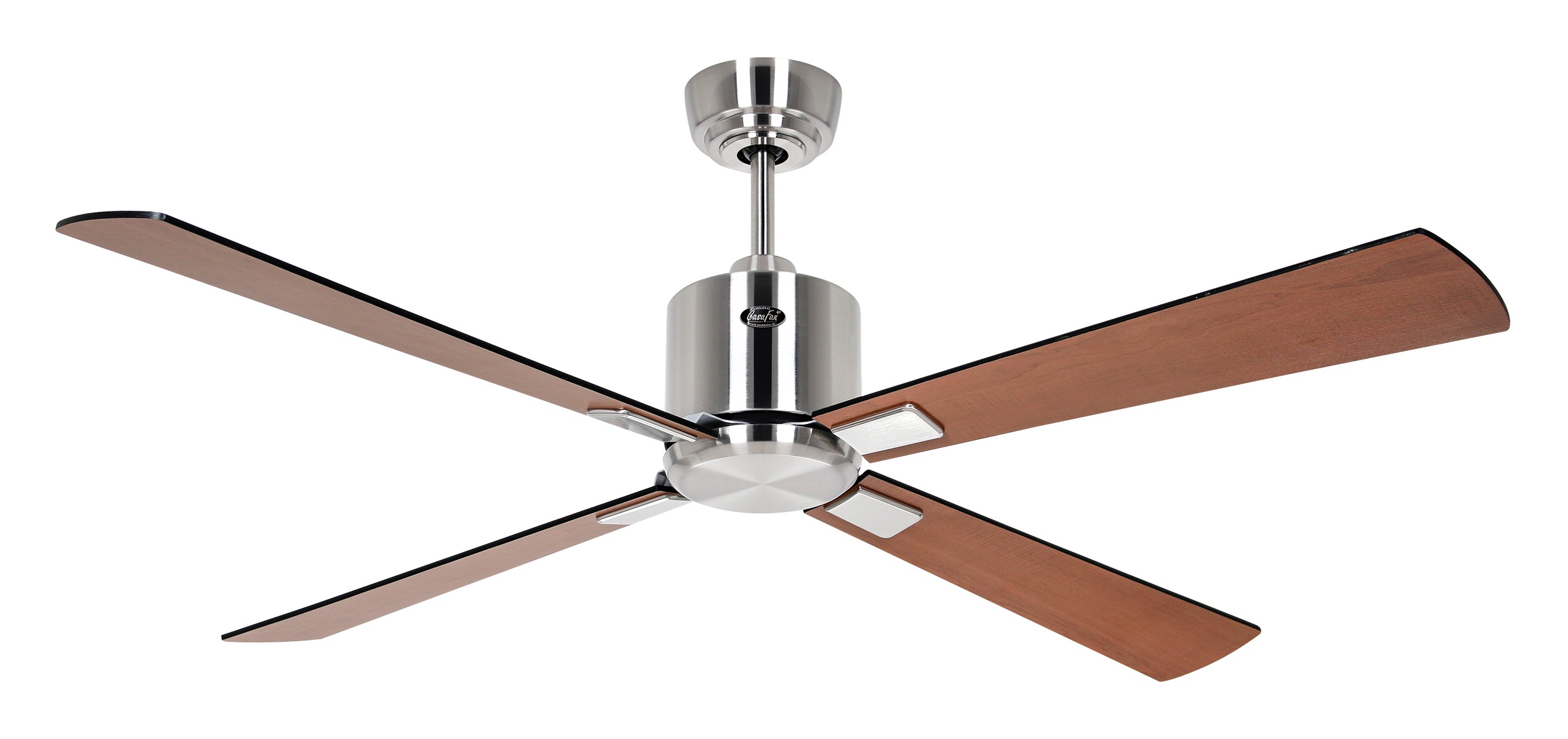 CasaFan Deckenventilator Eco Neo III 132 BN-SW/TK Chrom gebürstet - schwarz/Teak WiFi/WLAN