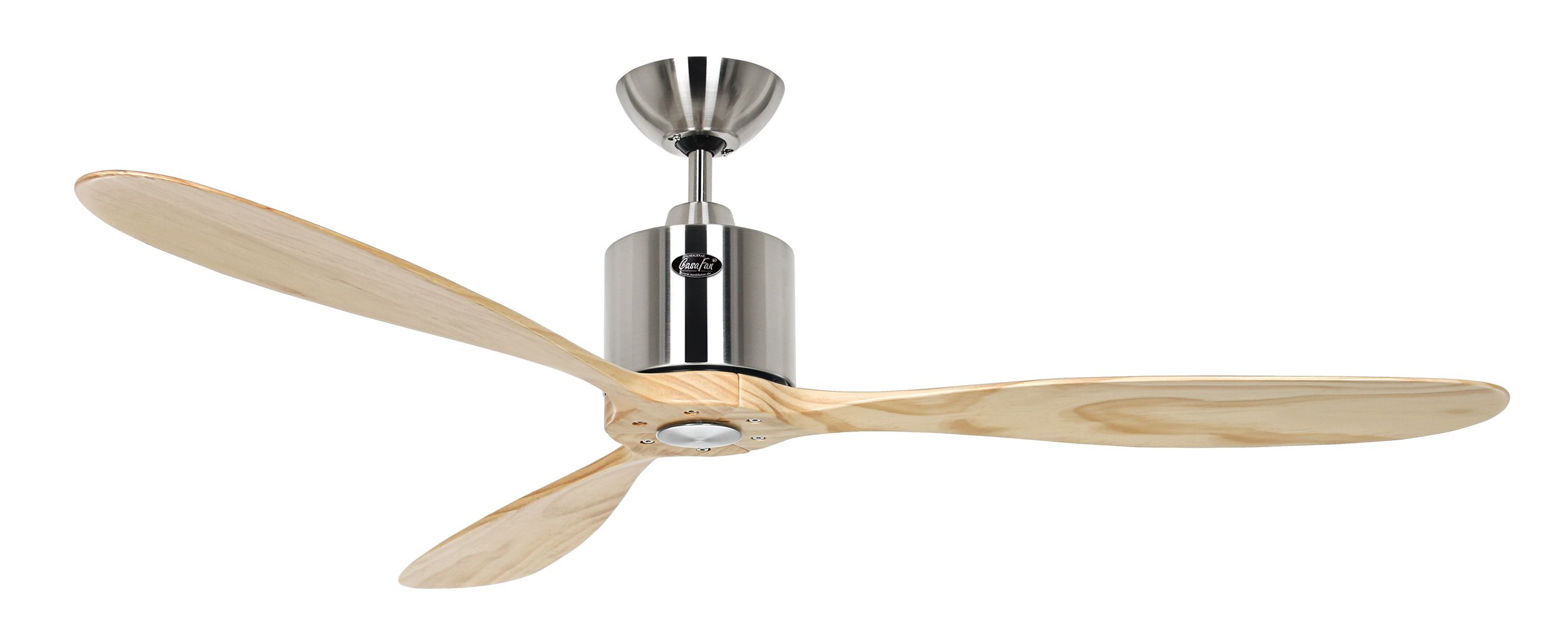 CasaFan Deckenventilator Aeroplan Eco BN-NT Chrom gebürstet - Holz natur
