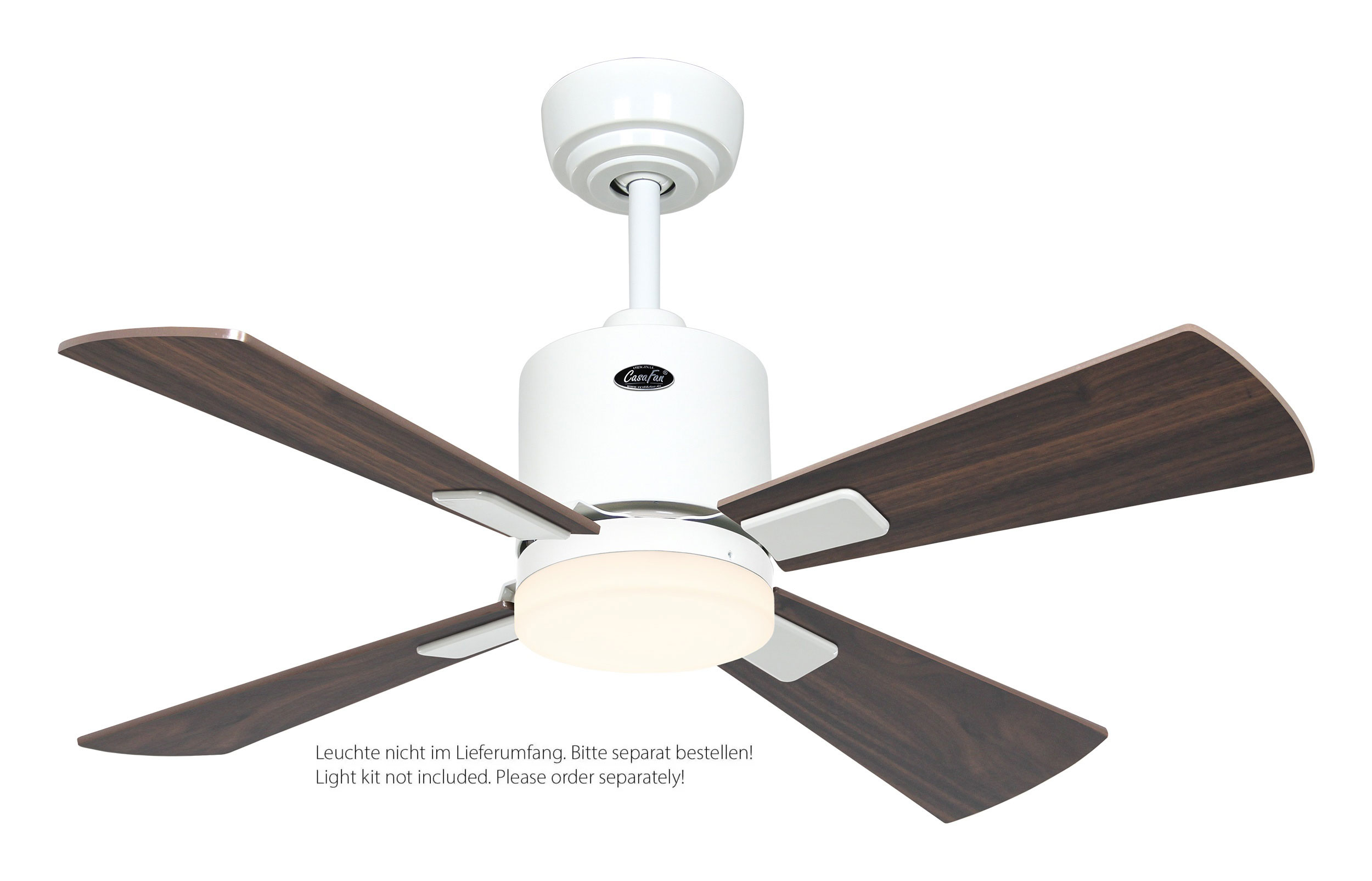 CasaFan Deckenventilator Eco Neo III 92 WE-NB/KI weiß - Nussbaum/Kirsche WiFi/WLAN optionale Leuchte EN5z