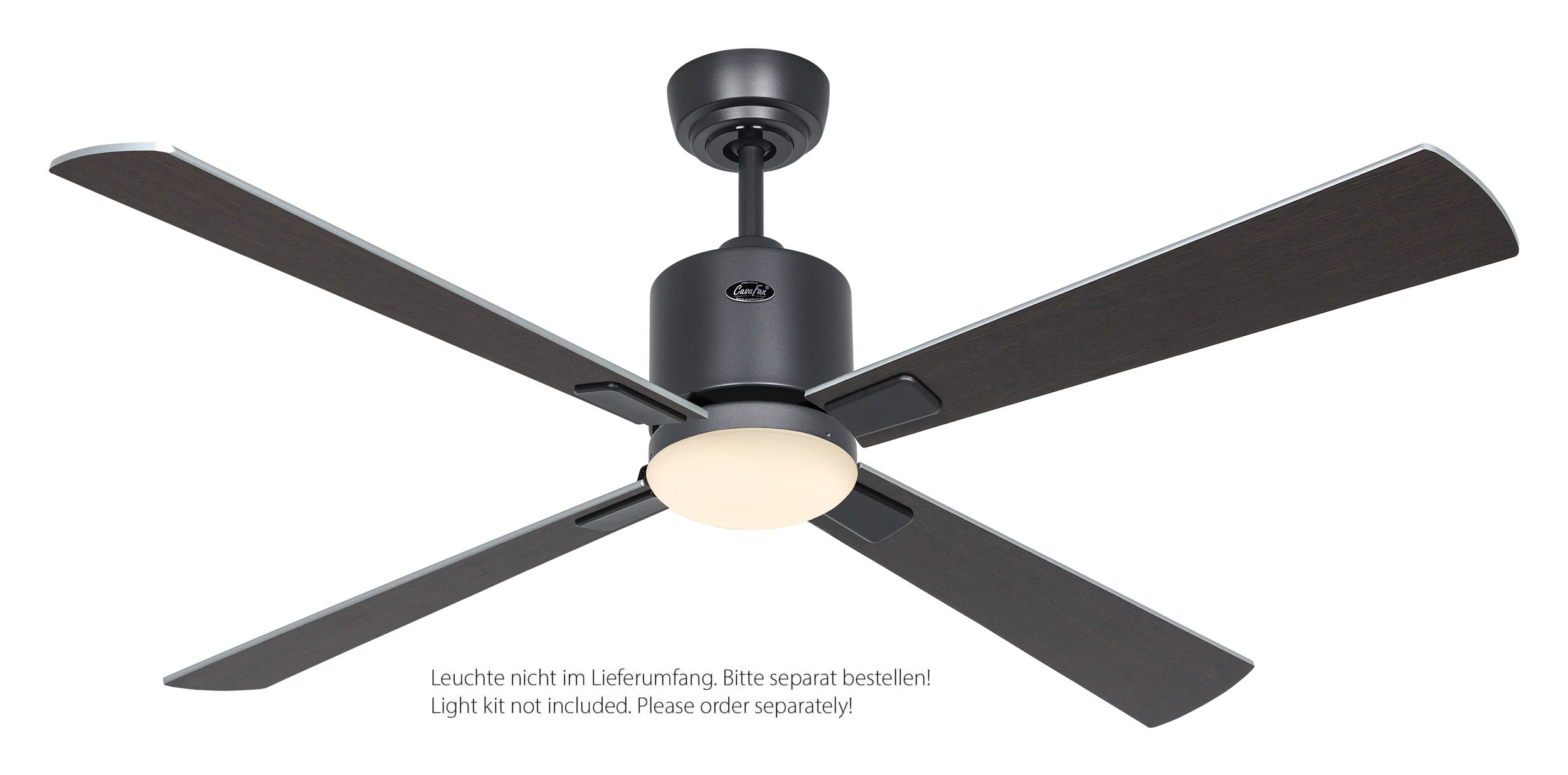CasaFan Deckenventilator Eco Neo III 132 BG-WN/SI basaltgrau Wenge/silber WiFi/WLAN optionale Leuchte EN5r