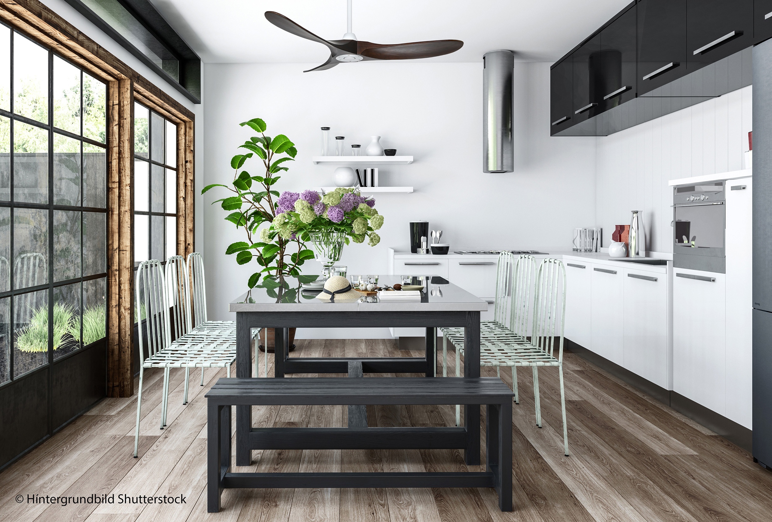 CasaFan Deckenventilator Eco Genuino 122 MW-NB Weiß - Nussbaum Ambiente