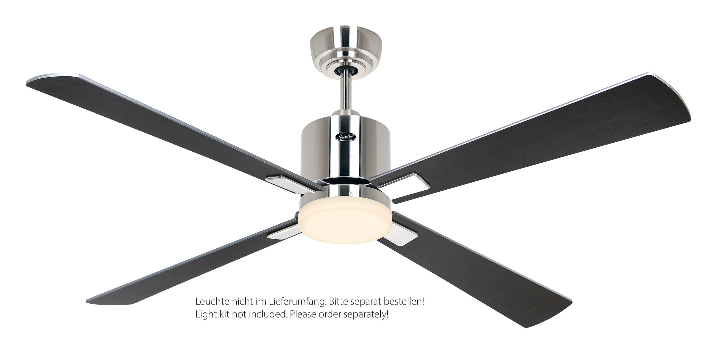 CasaFan Deckenventilator Eco Neo III 132 BN-WN/SI Chrom gebürstet - Wenge/silber WiFi/WLAN optionale Leuchte EN5z