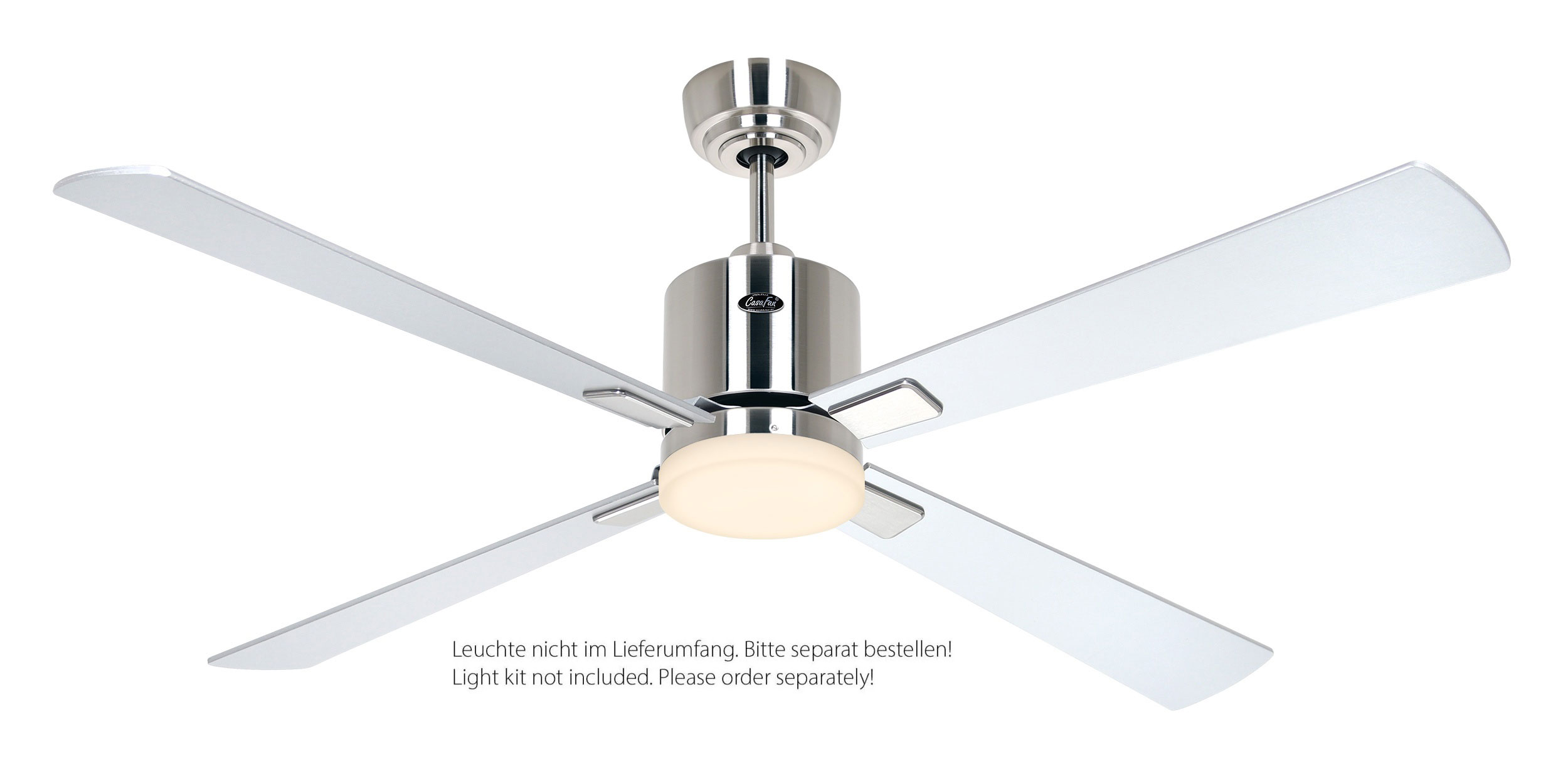CasaFan Deckenventilator Eco Neo III 132 BN-WN/SI Chrom gebürstet - Wenge/silber WiFi/WLAN optionale Leuchte EN5z