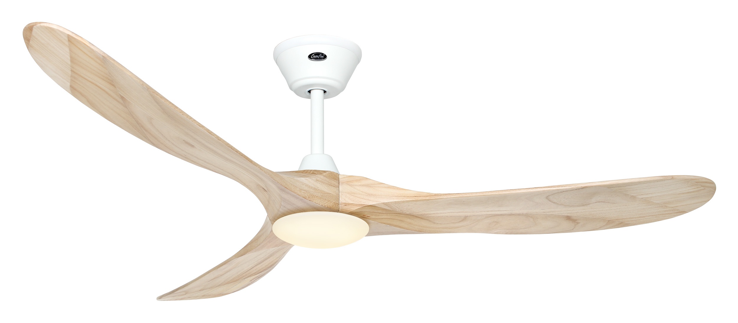 CasaFan Deckenventilator Eco Genuino-L 152 MW-NT Weiß - Holz natur mit Leuchte