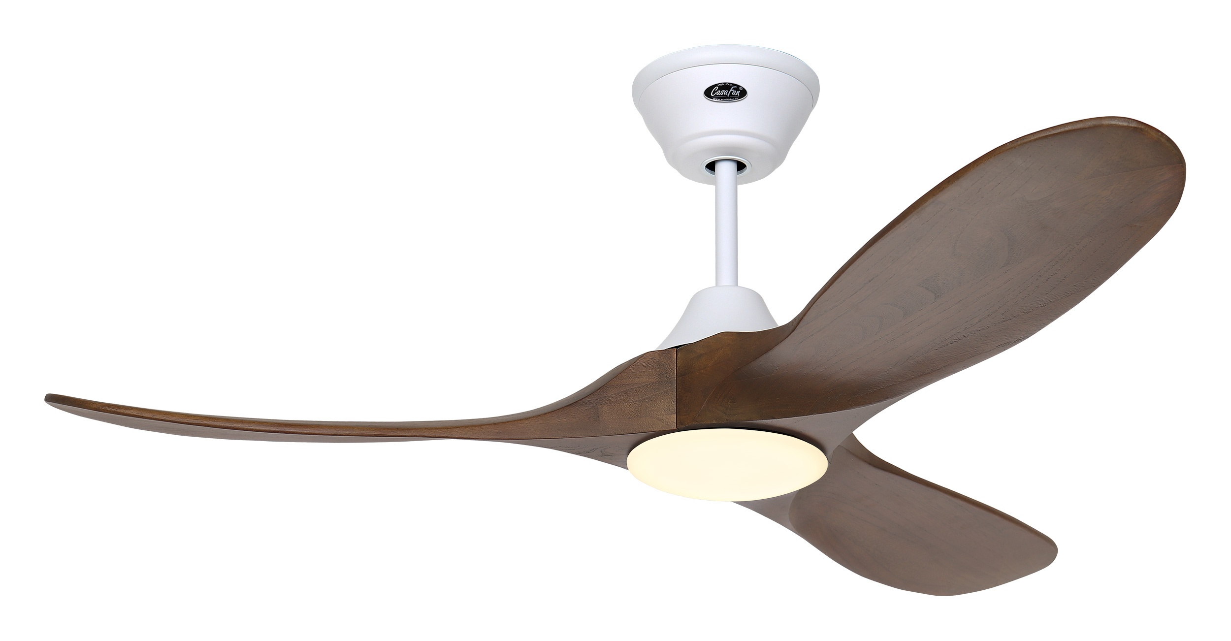 CasaFan Deckenventilator Eco Genuino-L 122 MW-NB Weiß - Nussbaum mit Leuchte