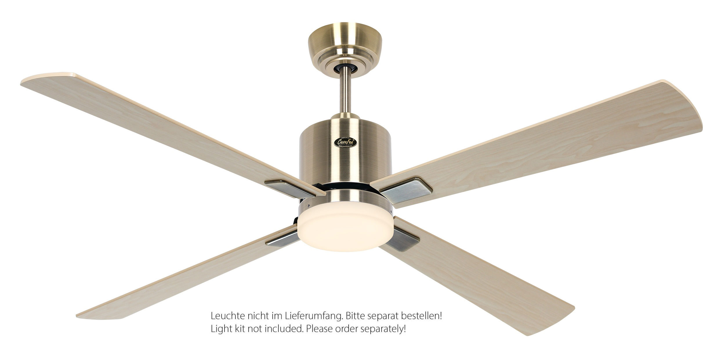 CasaFan Deckenventilator Eco Neo III 132 MA-AH/BU Messing antik - Ahorn/Buche WiFi/WLAN optionale Leuchte EN5z
