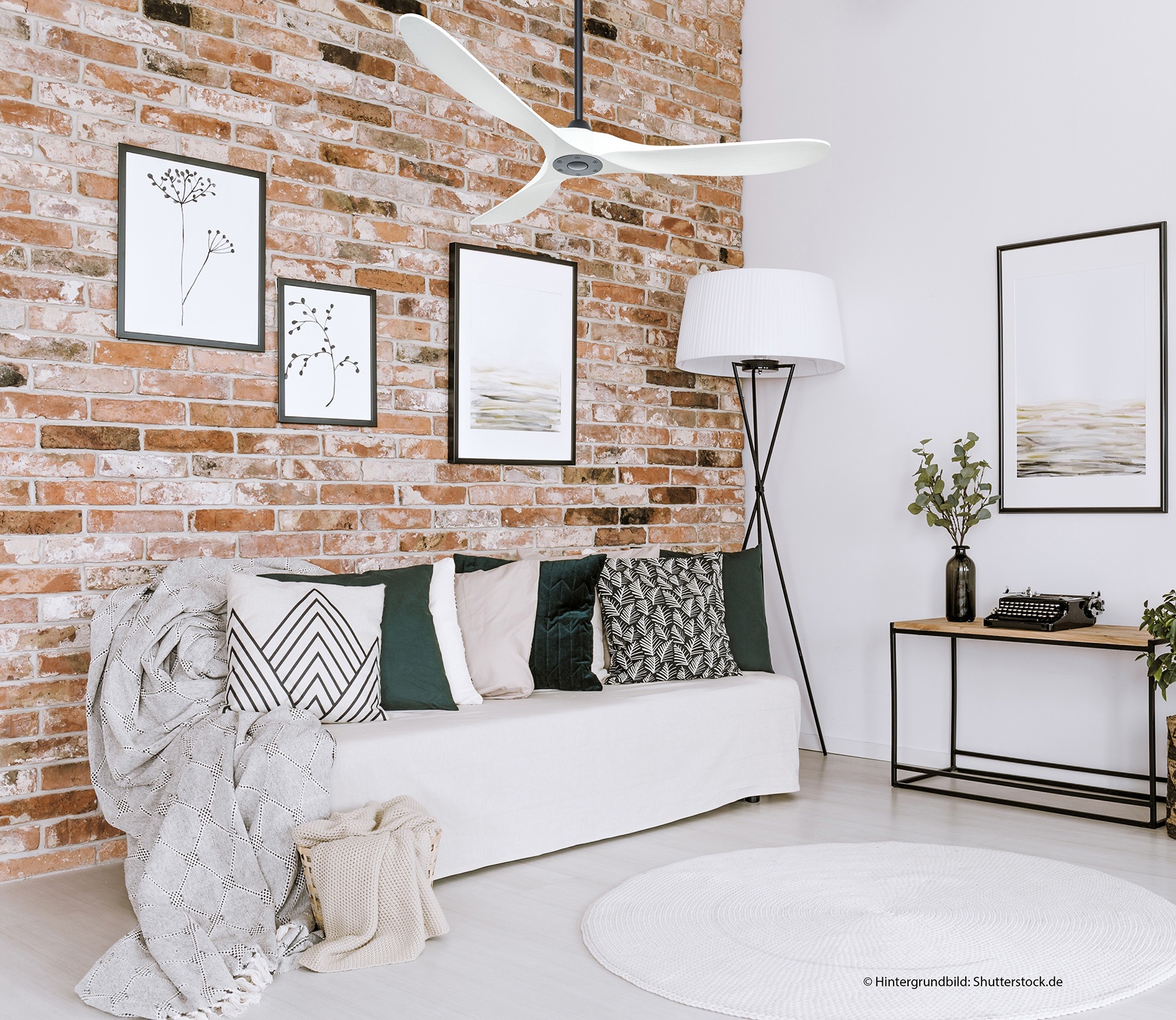 CasaFan Deckenventilator Eco Genuino 152 MS-MW Schwarz - Weiß Ambiente