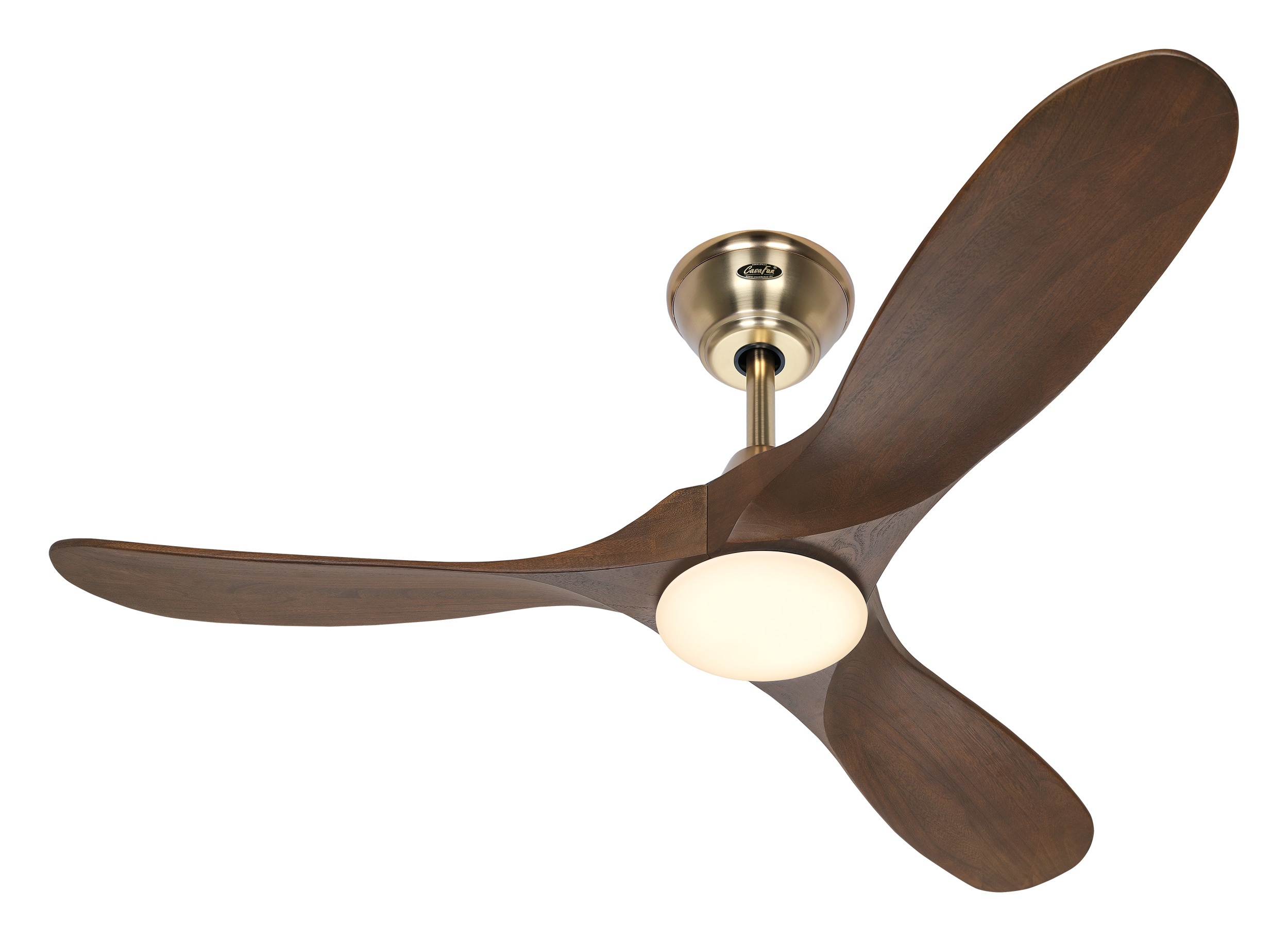 CasaFan Deckenventilator Eco Genuino-L 122 MG-NB Messing gebürstet - Nussbaum mit Leuchte