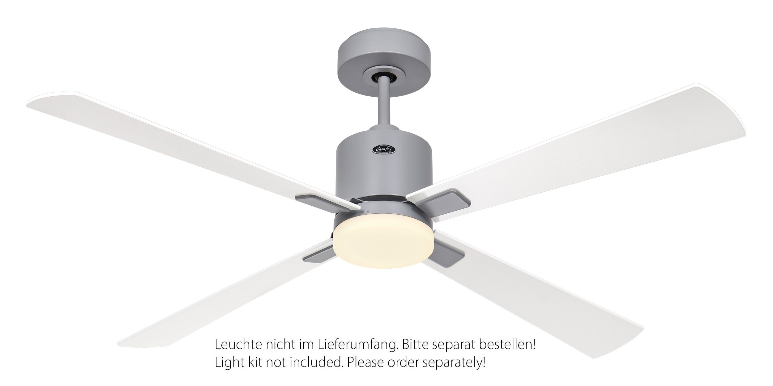 CasaFan Deckenventilator Eco Concept 132 LG-WE/LG Lichtgrau - Weiß/Lichtgrau WiFi mit optionaler Leuchte EN5z