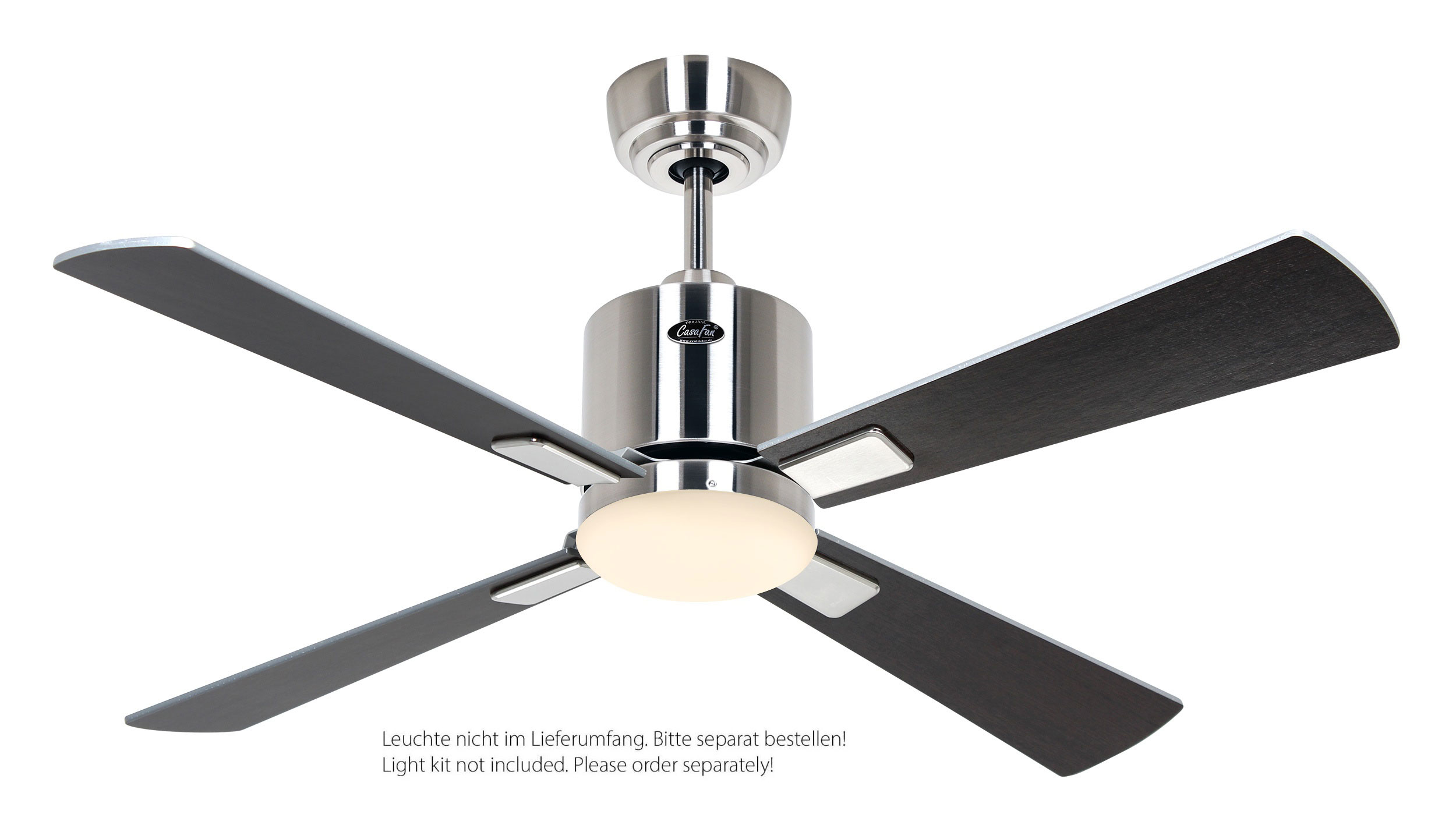 CasaFan Deckenventilator Eco Neo III 103 BN-WN/SI Chrom gebürstet - Wenge/silber WiFi/WLAN optionale Leuchte EN5r