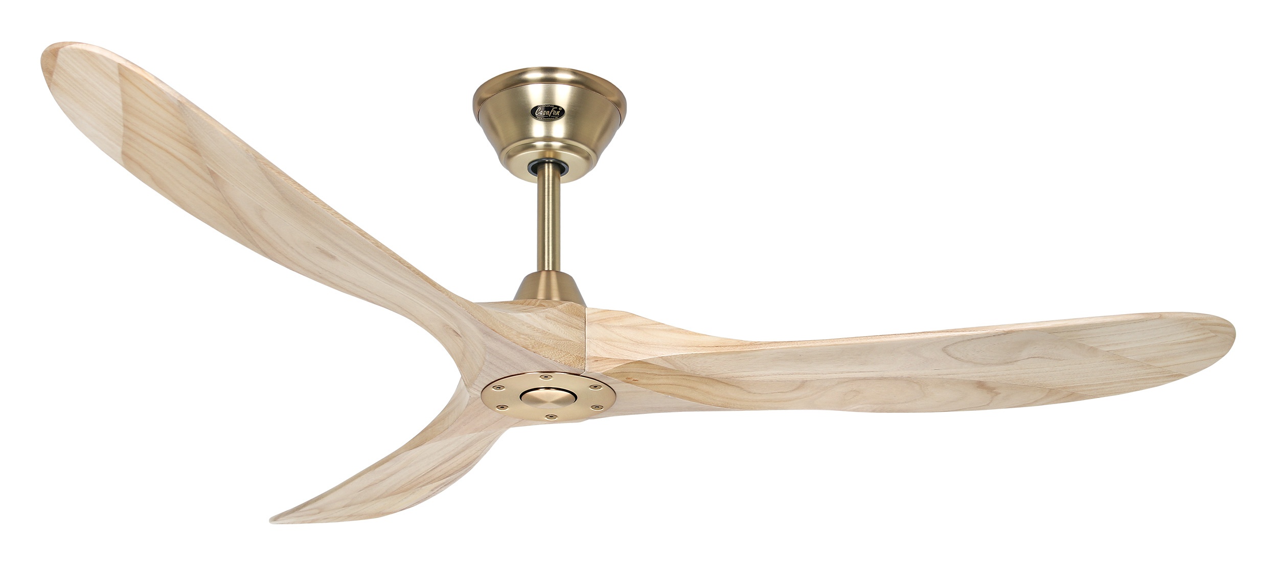 CasaFan Deckenventilator Eco Genuino 152 MG-NT Messing gebürstet - Holz natur