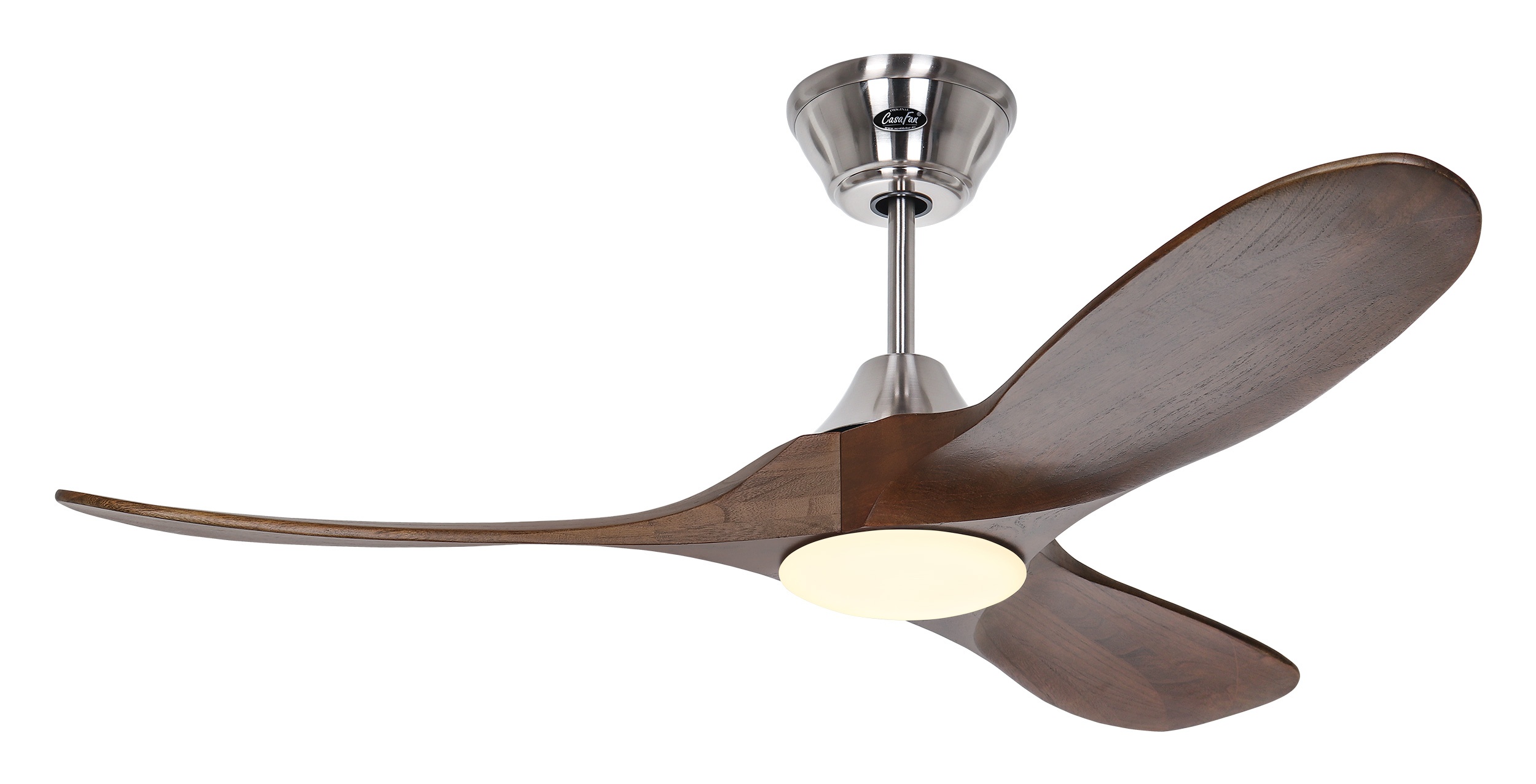 CasaFan Deckenventilator Eco Genuino-L 122 BN-NB Chrom gebürstet - Nussbaum mit Leuchte