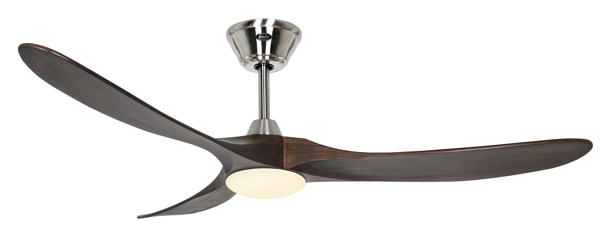 CasaFan Deckenventilator Eco Genuino-L 152 BN-NB Chrom gebürstet - Nussbaum mit Leuchte