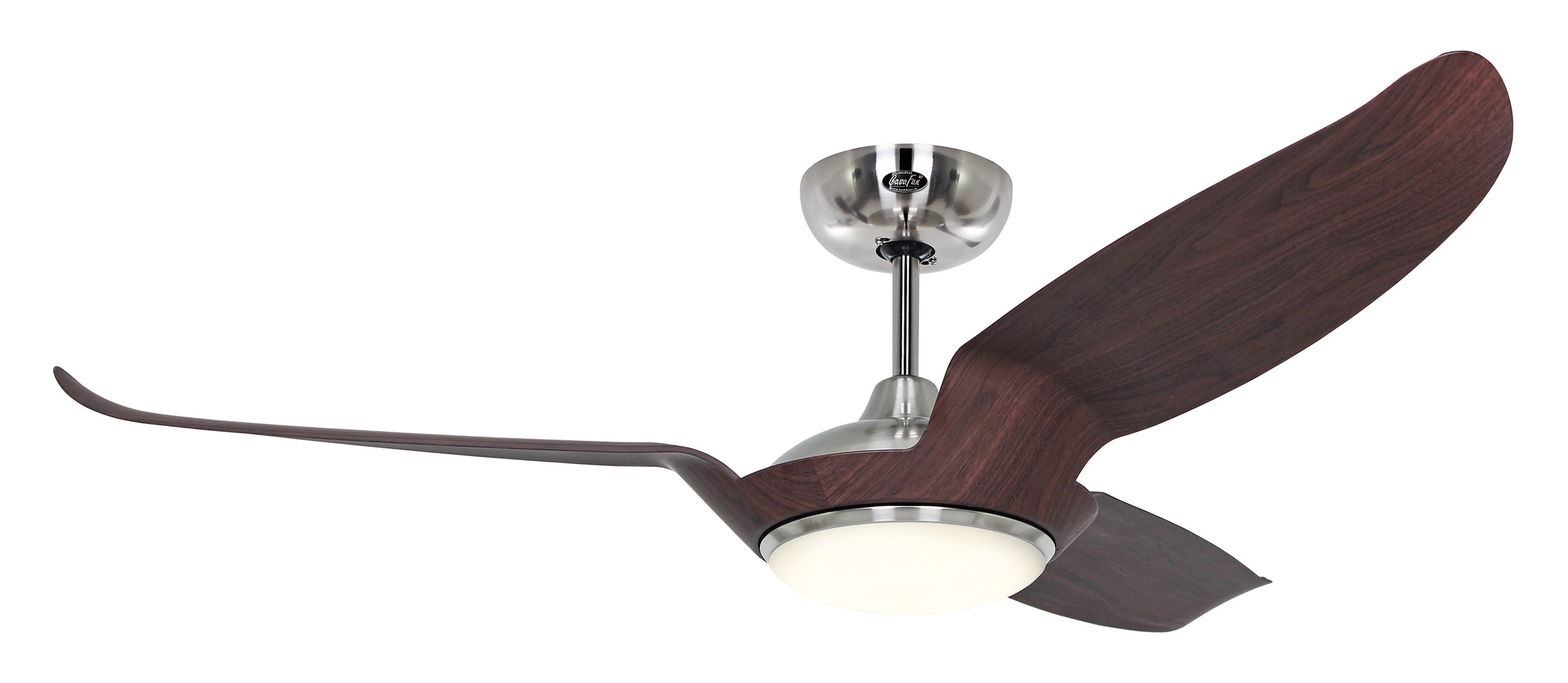CasaFan Deckenventilator Eco Talos BN-NB (Chrom gebürstet - Nussbaum) mit Leuchte VIT