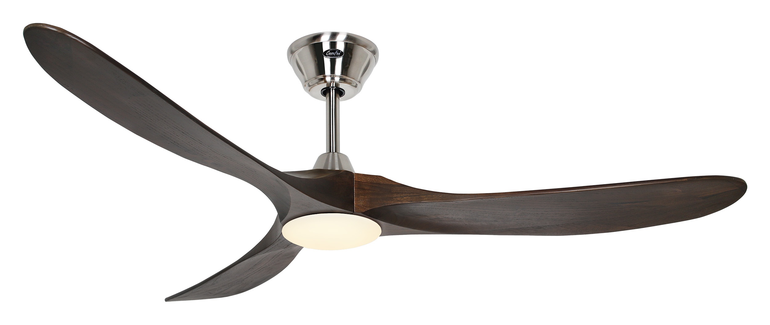 CasaFan Deckenventilator Eco Genuino-L 152 BN-NB Chrom gebürstet - Nussbaum mit Leuchte