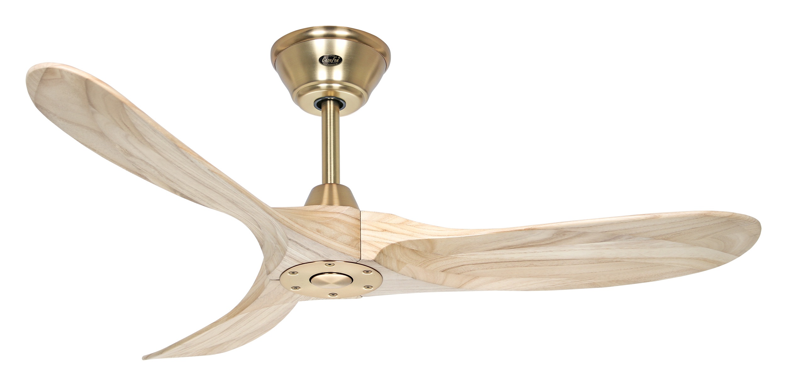 CasaFan Deckenventilator Eco Genuino 122 MG-NT Messing gebürstet - Holz natur