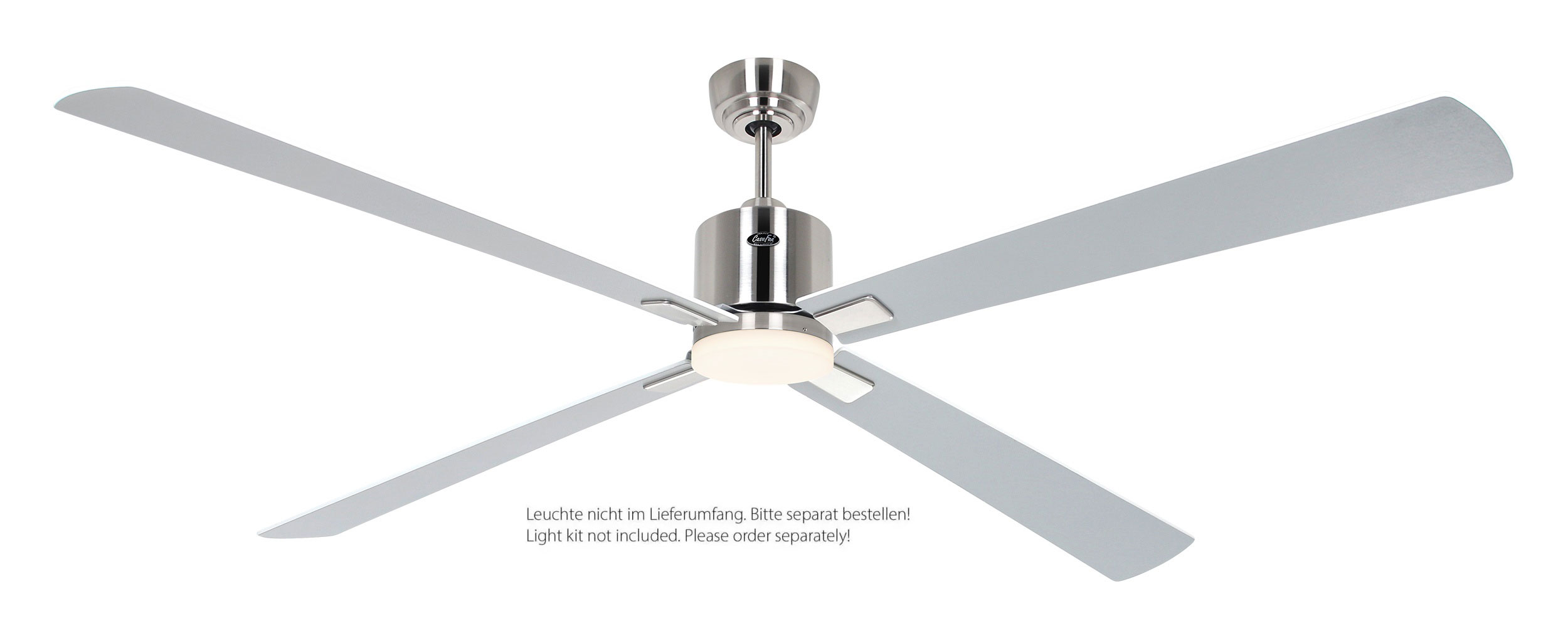 CasaFan Deckenventilator Eco Neo III 180 BN-WE/LG Chrom gebürstet - weiß/lichtgrau Wifi/WLAN optionale Leuchte EN5z