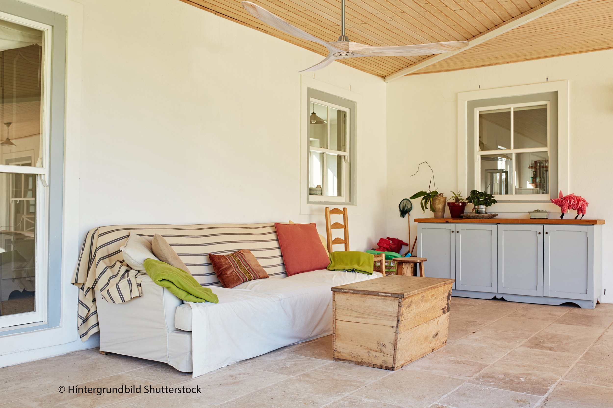 CasaFan Deckenventilator Eco Genuino 180 MG-NT Messing gebürstet - Holz natur Ambiente