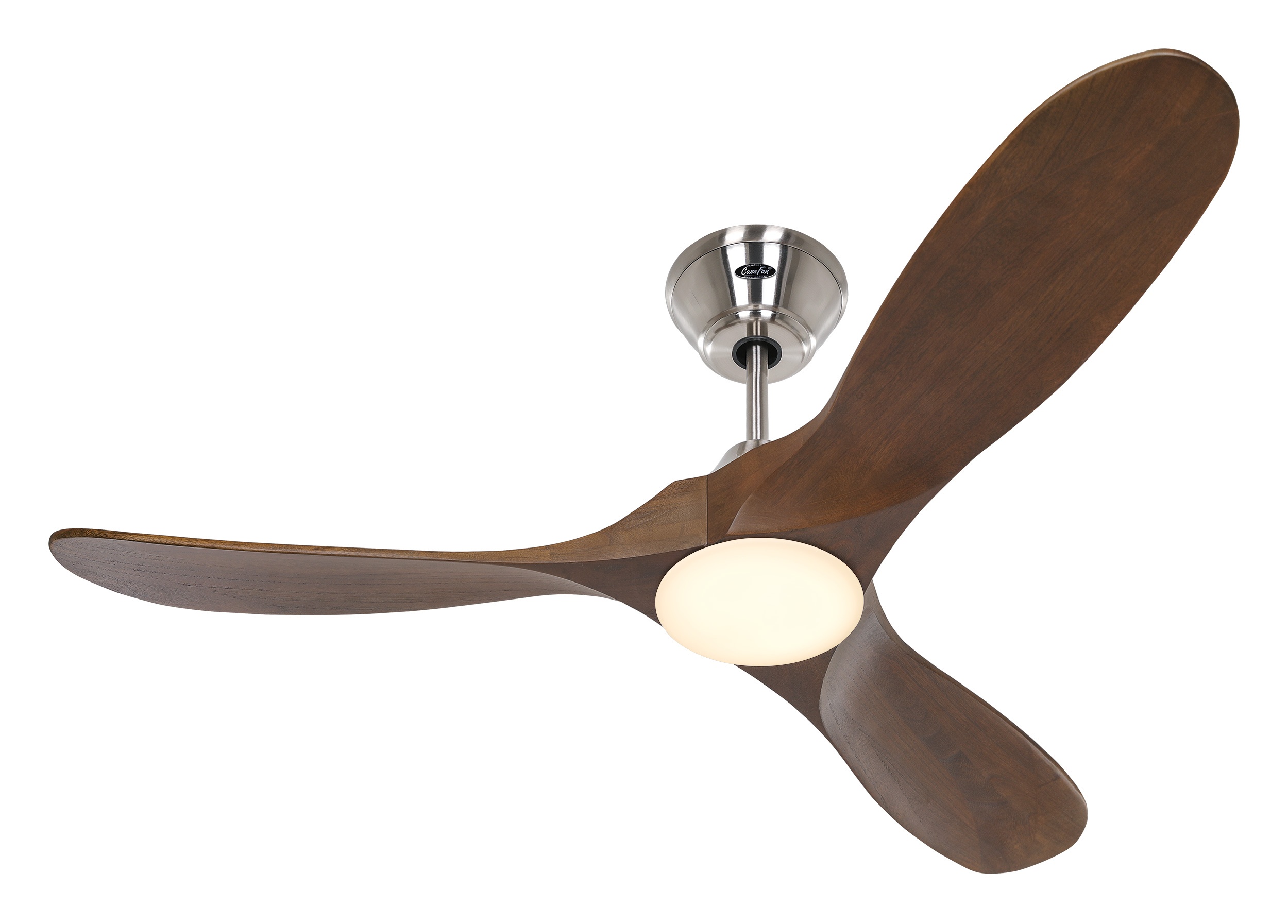 CasaFan Deckenventilator Eco Genuino-L 122 BN-NB Chrom gebürstet - Nussbaum mit Leuchte