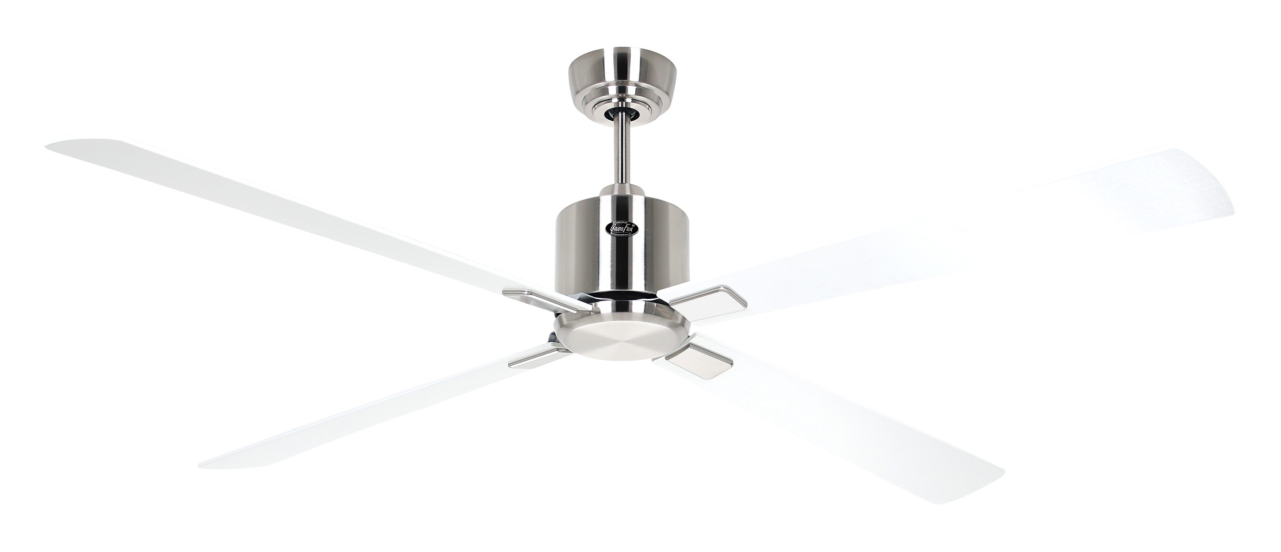 CasaFan Deckenventilator Eco Neo III 152 BN-WE/LG Chrom gebürstet - weiß/lichtgrau Wifi/WLAN