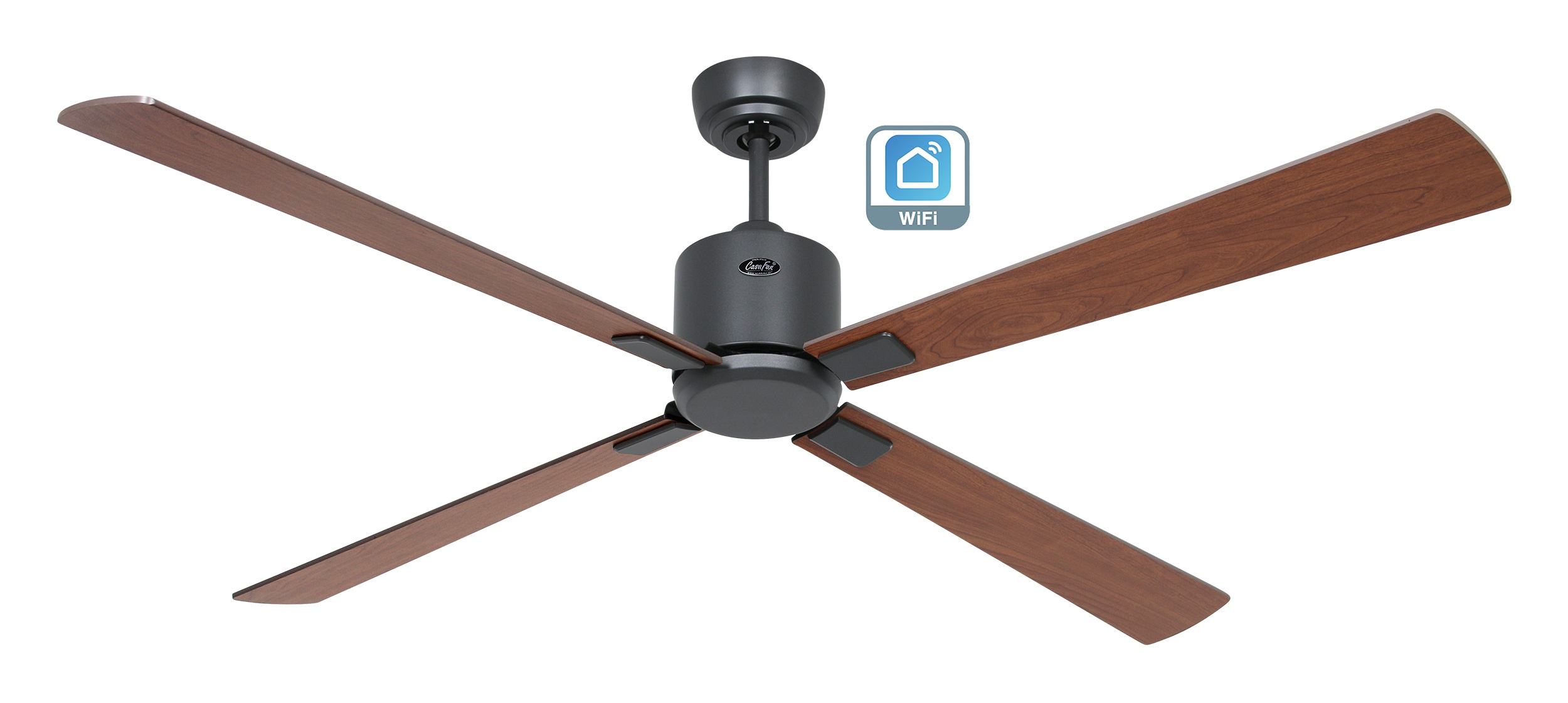 CasaFan Deckenventilator Eco Neo III 152 BG-NB/KI basaltgrau - Nussbaum/Kirsche Wifi/WLAN