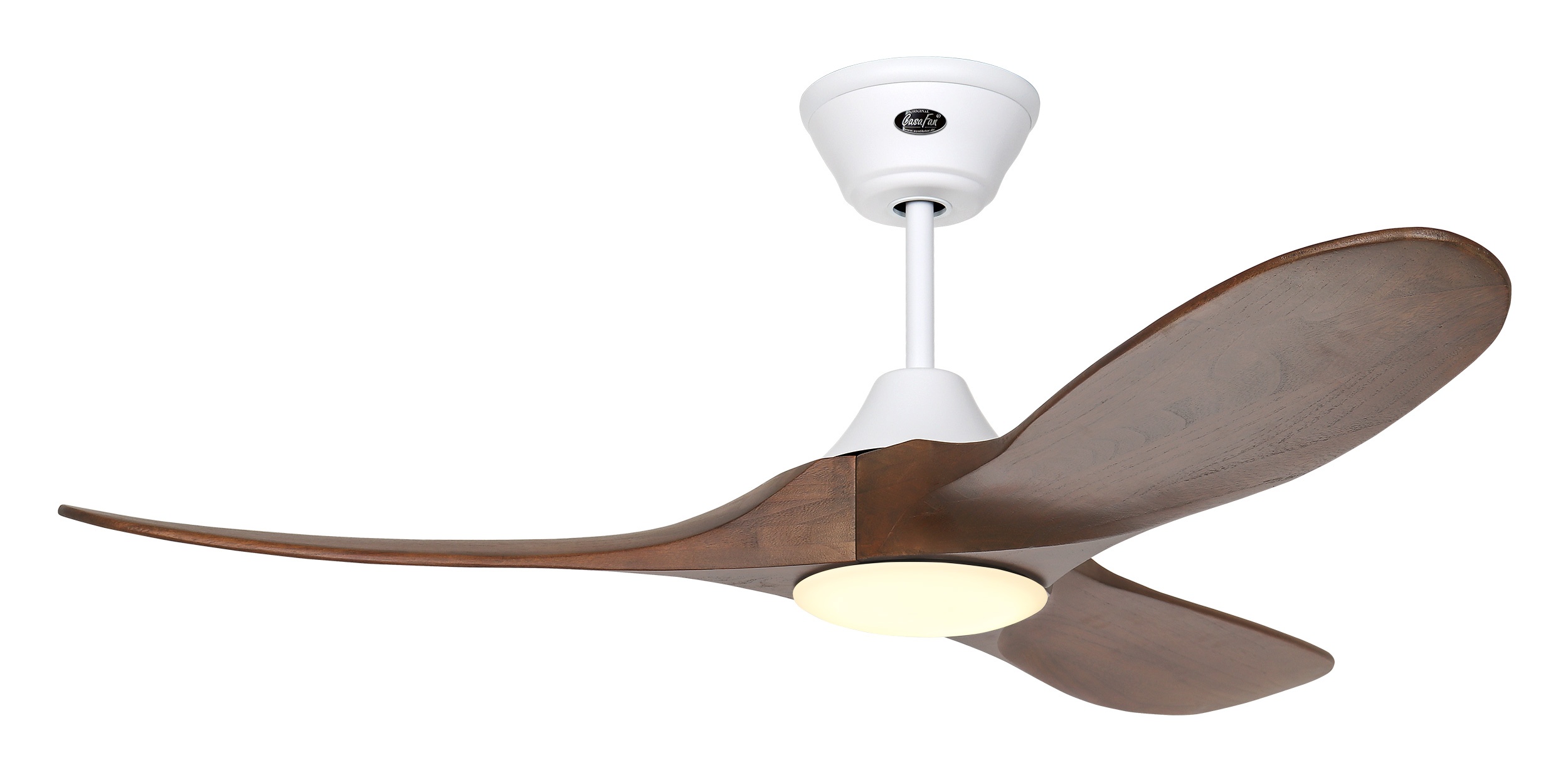 CasaFan Deckenventilator Eco Genuino-L 122 MW-NB Weiß - Nussbaum mit Leuchte