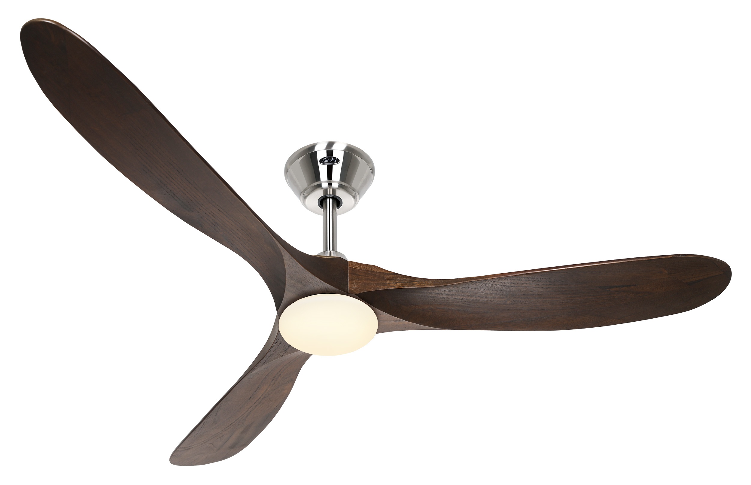 CasaFan Deckenventilator Eco Genuino-L 152 BN-NB Chrom gebürstet - Nussbaum mit Leuchte