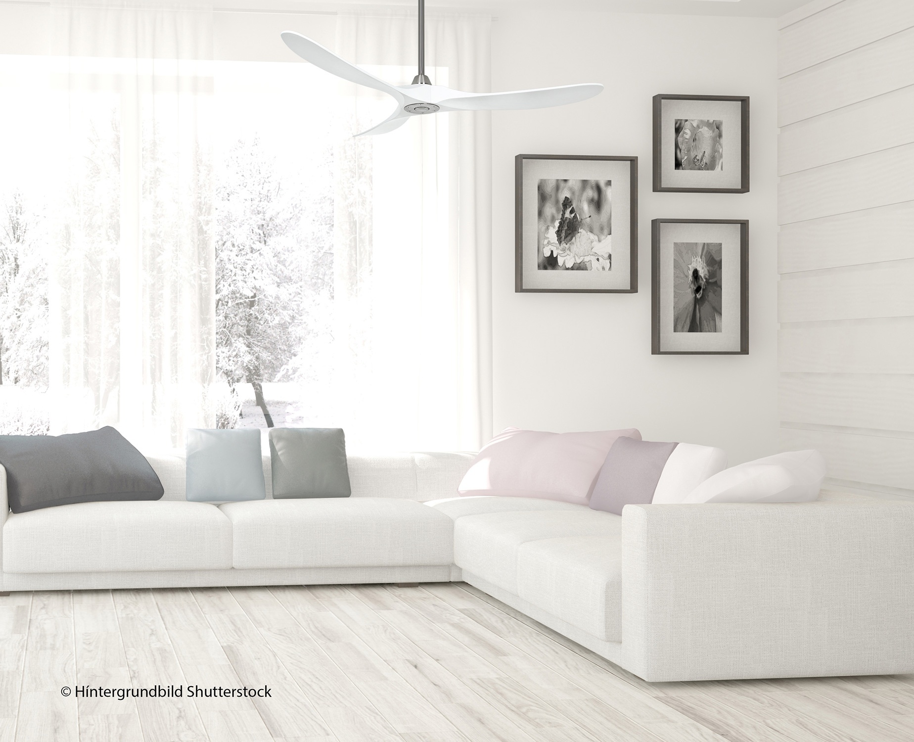 CasaFan Deckenventilator Eco Genuino 152 BN-MW Chrom gebürstet - Weiß Ambiente