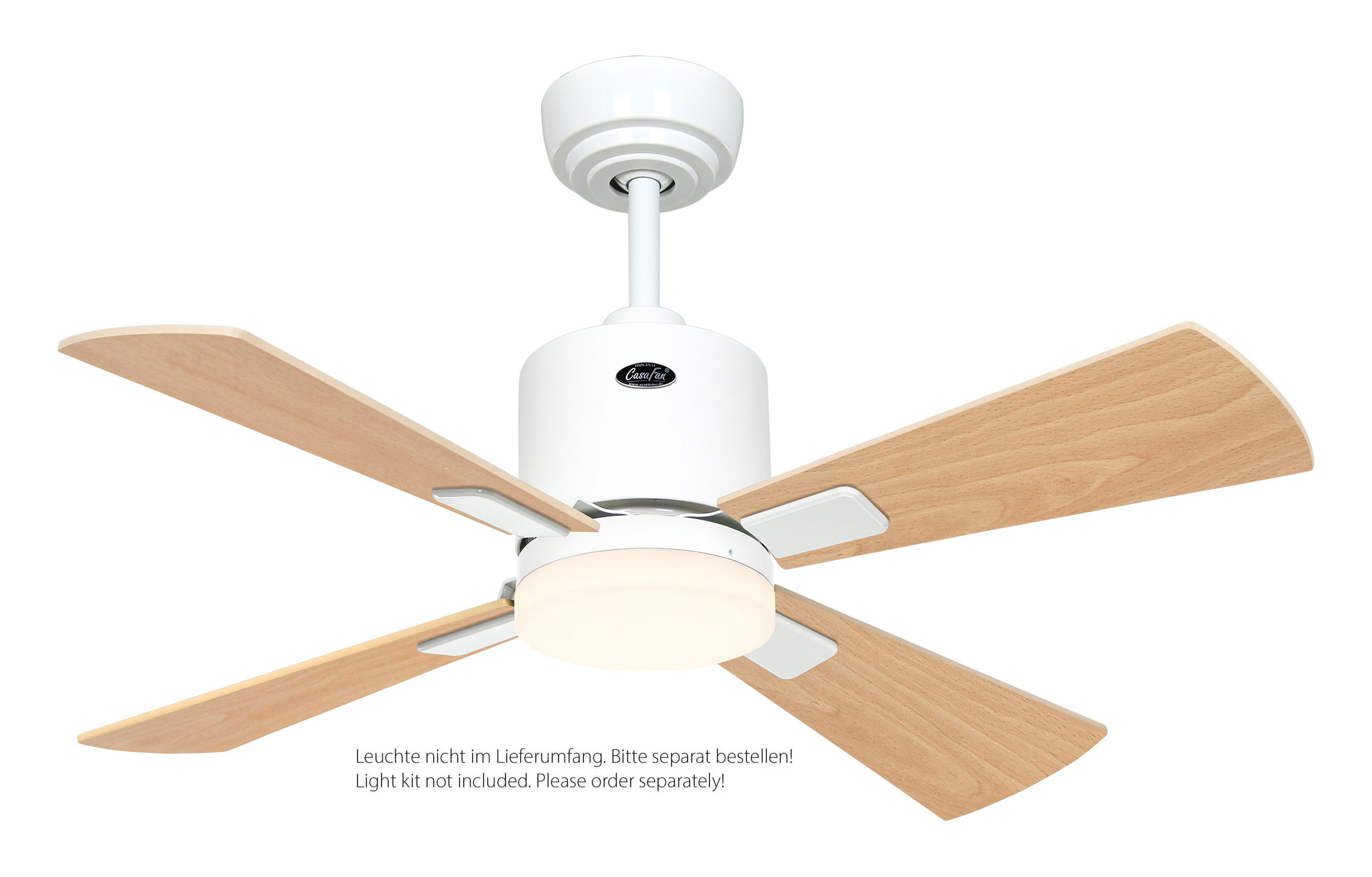 CasaFan Deckenventilator Eco Neo III 92 WE-AH/BU weiß - Ahorn/Buche WiFi/WLAN optionale Leuchte EN5z