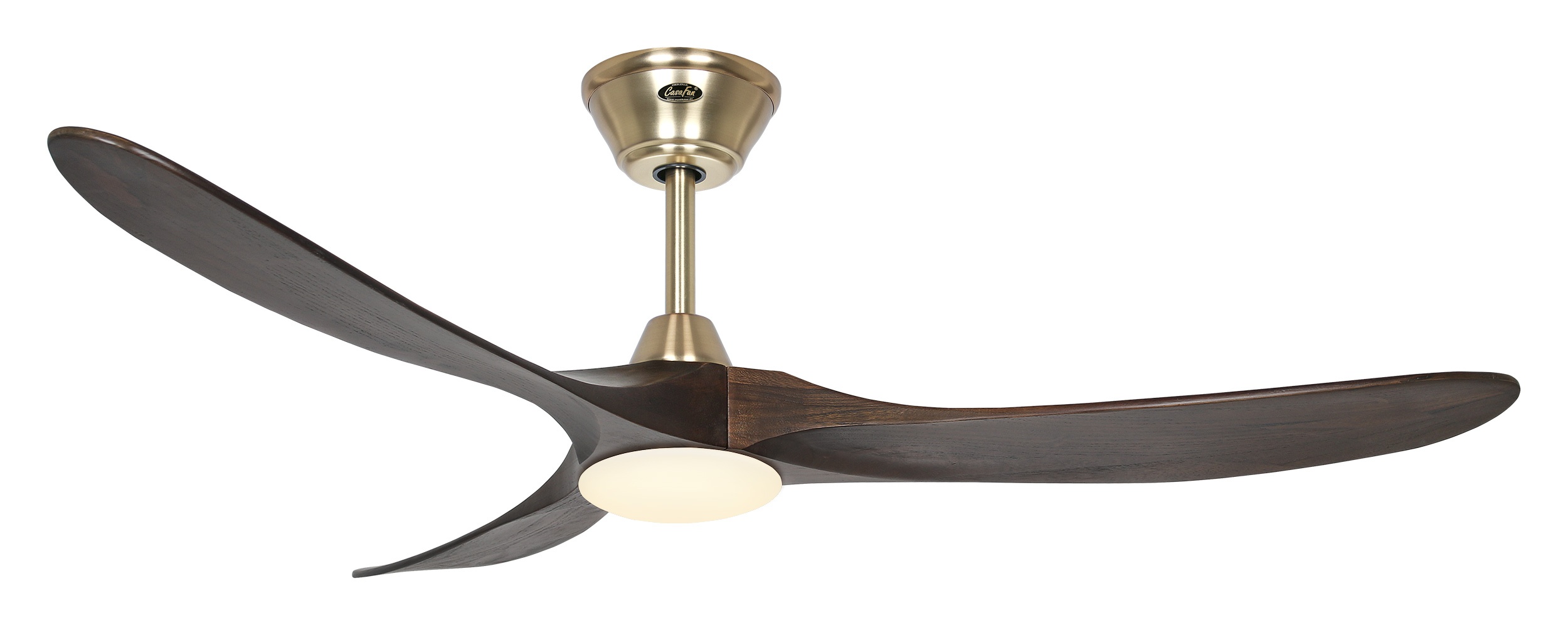 CasaFan Deckenventilator Eco Genuino-L 152 MG-NB Messing gebürstet - Nussbaum mit Leuchte