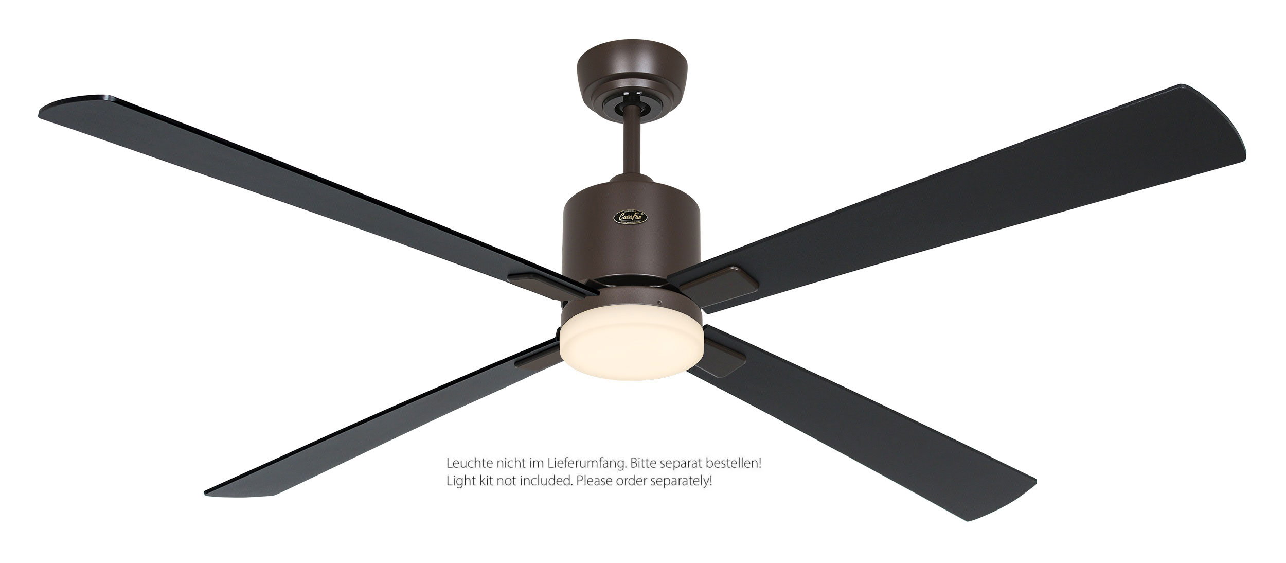 CasaFan Deckenventilator Eco Neo III 152 BZ-SW/TK bronze - schwarz/Teak Wifi/WLAN optionale Leuchte EN5z