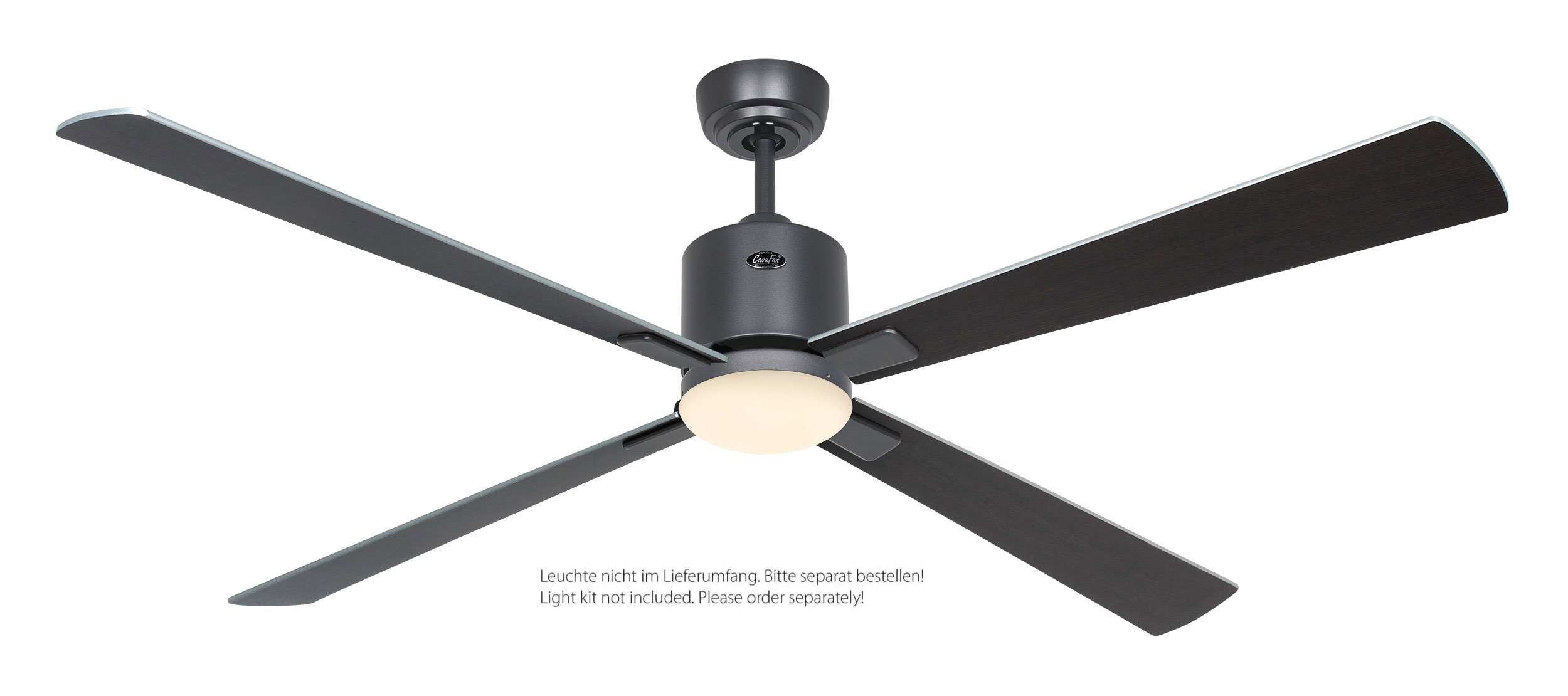 CasaFan Deckenventilator Eco Neo III 152 BG-WN/SI basaltgrau - Wenge/silber Wifi/WLAN optionale Leuchte EN5r