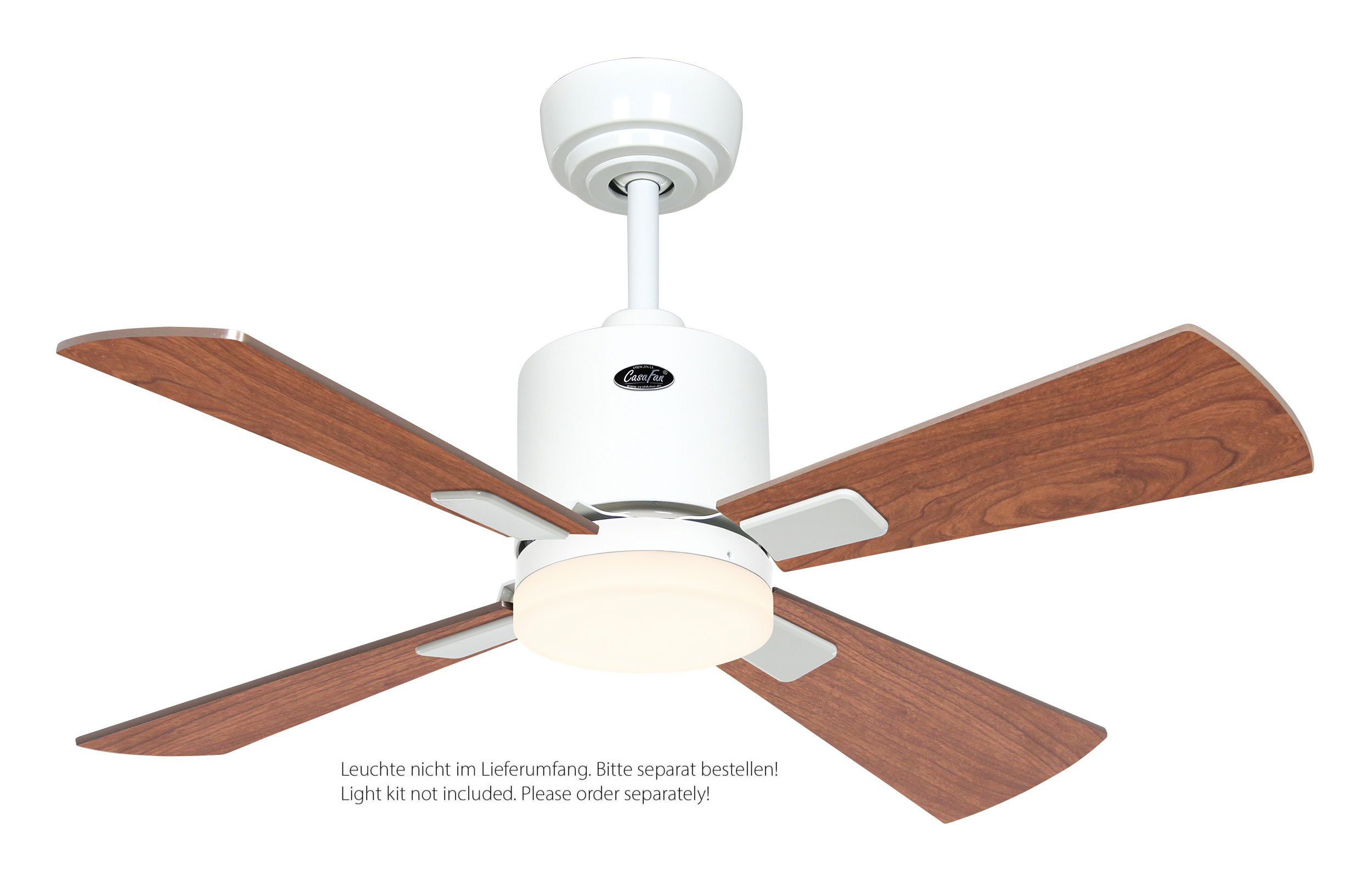 CasaFan Deckenventilator Eco Neo III 92 WE-NB/KI weiß - Nussbaum/Kirsche WiFi/WLAN optionale Leuchte EN5z