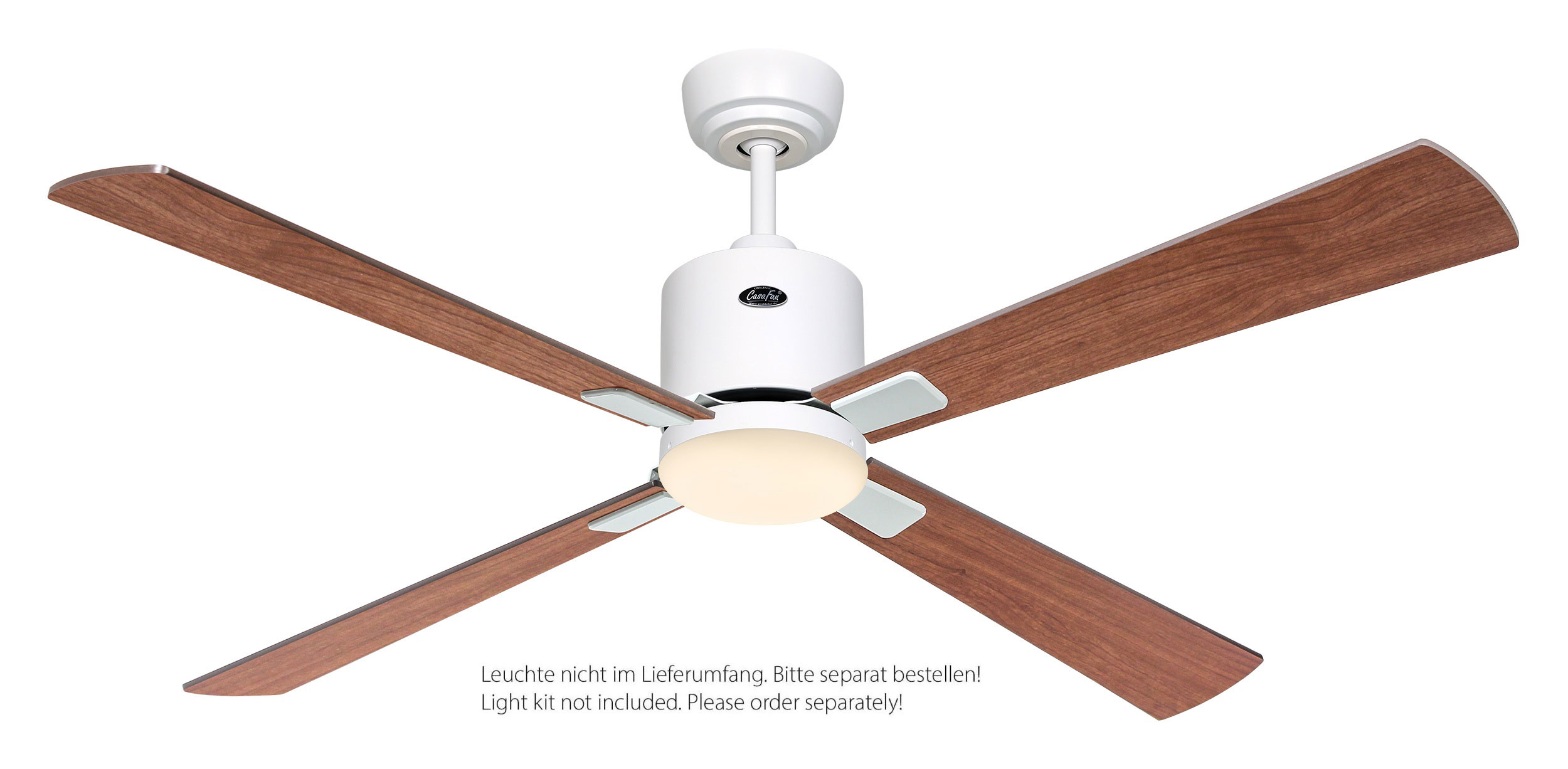 CasaFan Deckenventilator Eco Neo III 132 WE-NB/KI weiß - Nussbaum/Kirsche WiFi/WLAN optionale Leuchte EN5r