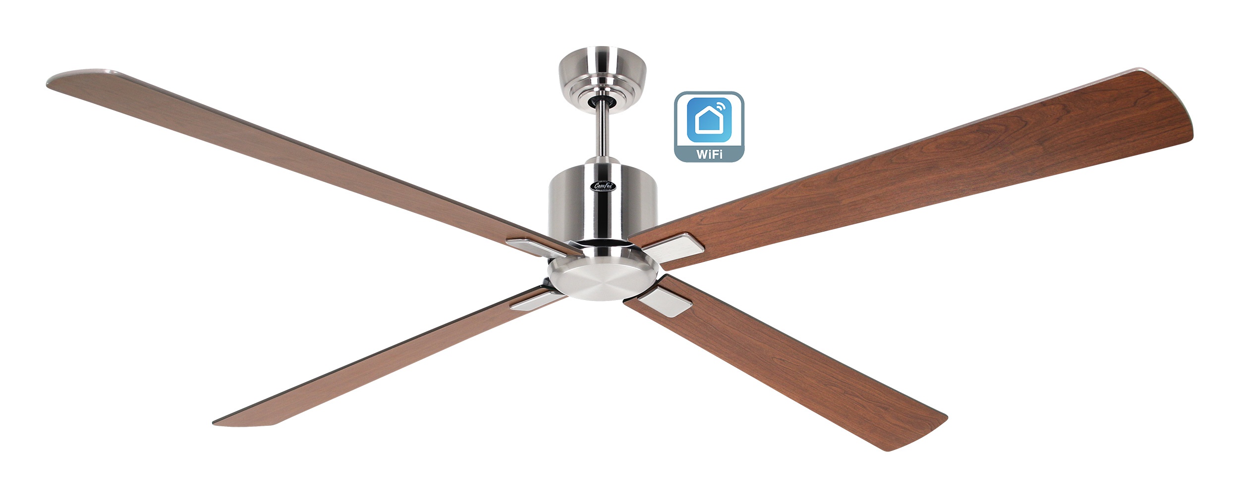 CasaFan Deckenventilator Eco Neo III 180 BN-NB/KI Chrom gebürstet - Nussbaum/Kirsche Wifi/WLAN