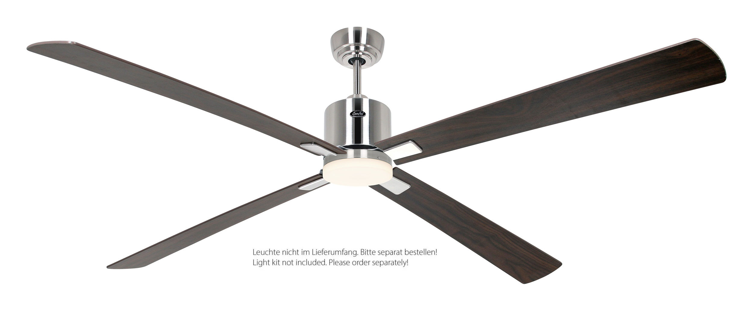 CasaFan Deckenventilator Eco Neo III 180 BN-NB/KI Chrom gebürstet - Nussbaum/Kirsche Wifi/WLAN optionale Leuchte EN5z