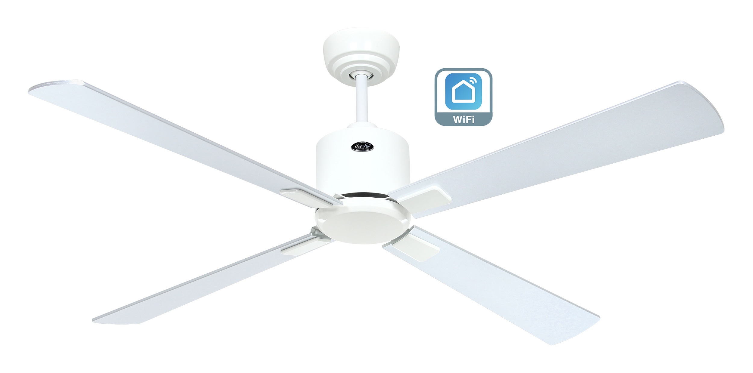CasaFan Deckenventilator Eco Neo III 132 WE-WN/SI weiß - Wenge/silber WiFi/WLAN