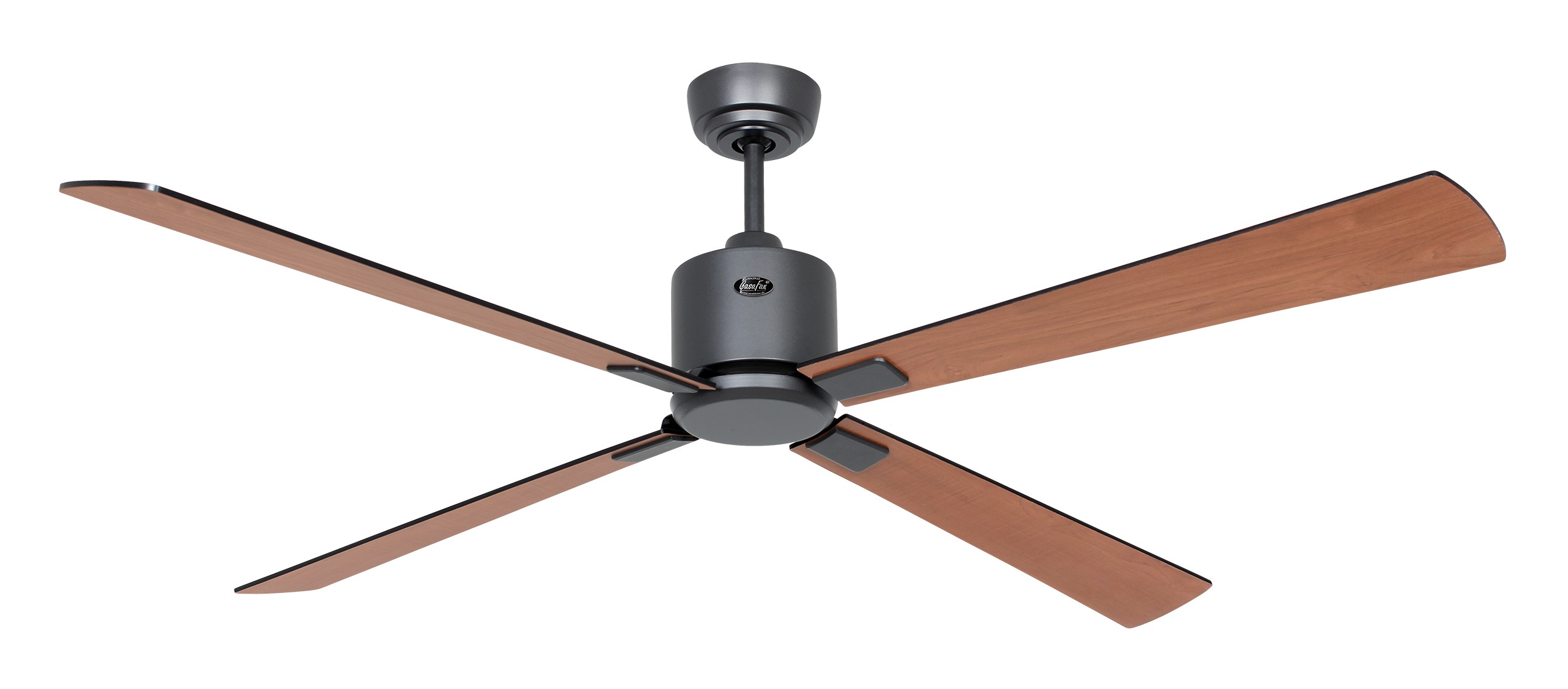 CasaFan Deckenventilator Eco Neo III 152 BG-SW/TK basaltgrau - schwarz/Teak Wifi/WLAN