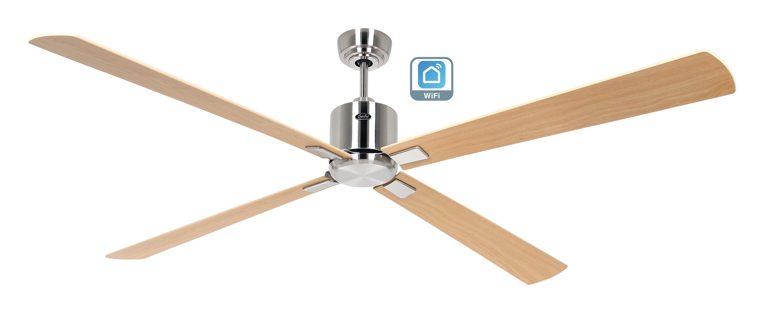 CasaFan Deckenventilator Eco Neo III 180 BN-AH/BU Chrom gebürstet - Ahorn/Buche Wifi/WLAN