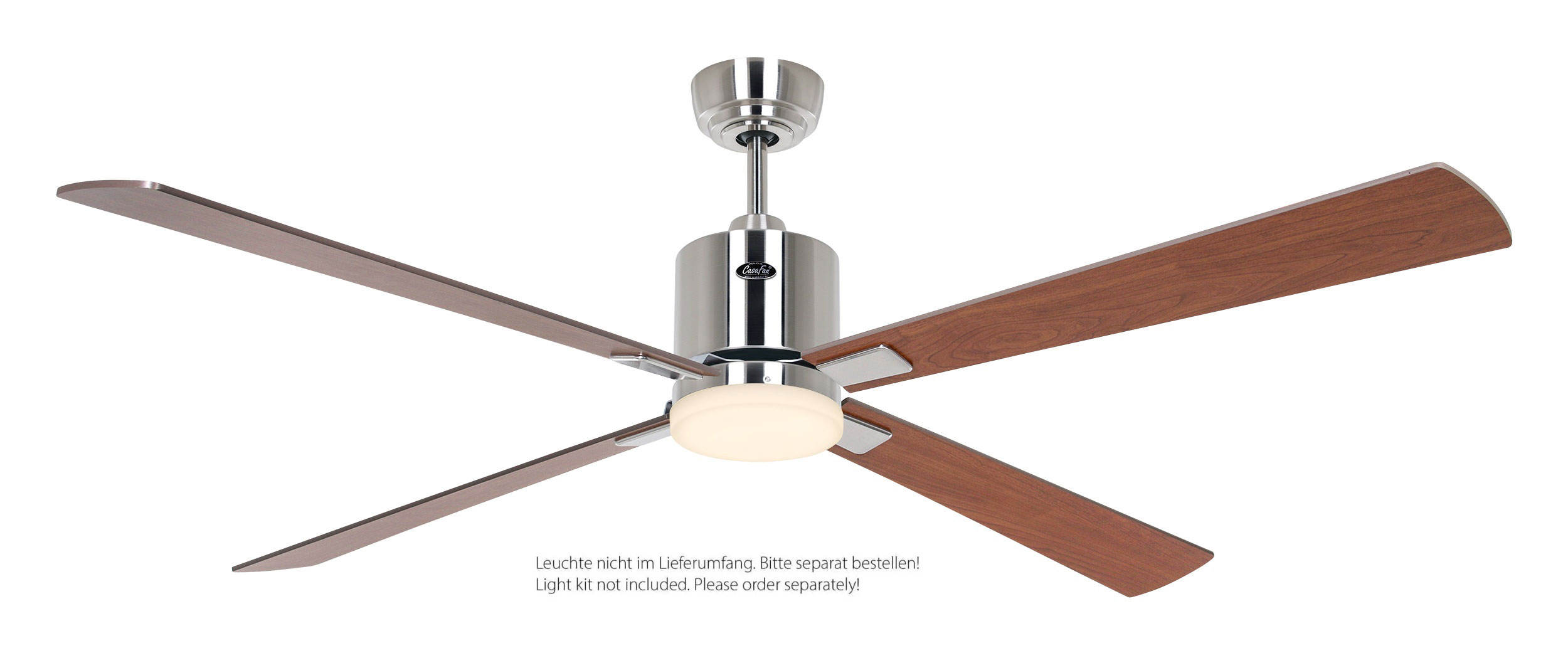 CasaFan Deckenventilator Eco Neo III 152 BN-NB/KI Chrom gebürstet - Nussbaum/Kirsche Wifi/WLAN optionale Leuchte EN5z