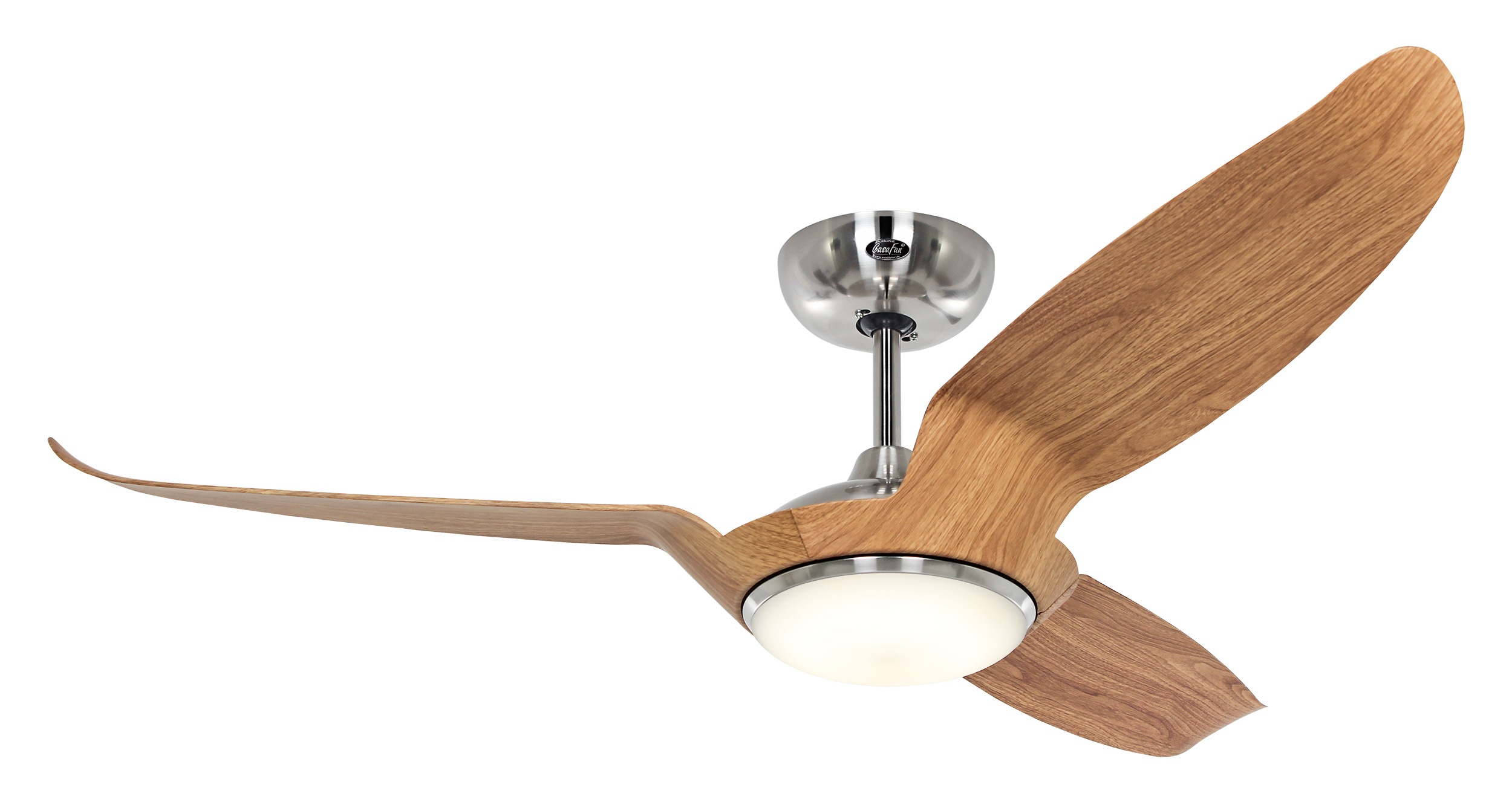 CasaFan Deckenventilator Eco Talos BN-EN (Chrom gebürstet - Eiche natur) mit Leuchte VIT