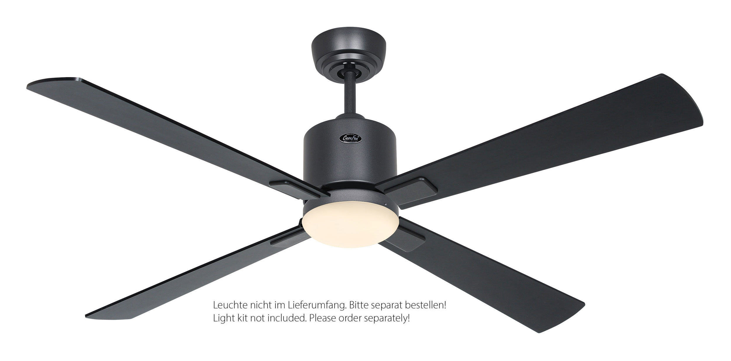 CasaFan Deckenventilator Eco Neo III 132 BG-SW/TK basaltgrau schwarz/Teak WiFi/WLAN optionale Leuchte EN5r