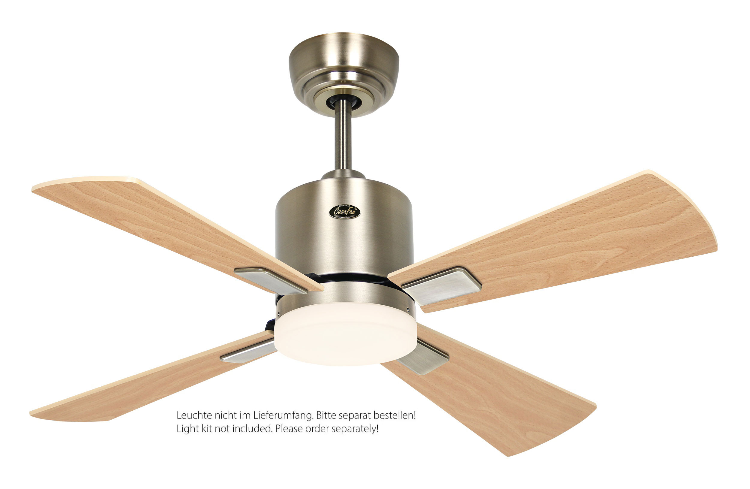 CasaFan Deckenventilator Eco Neo III 92 MA-AH/BU Messing antik - Ahorn/Buche WiFi/WLAN optionale Leuchte EN5z