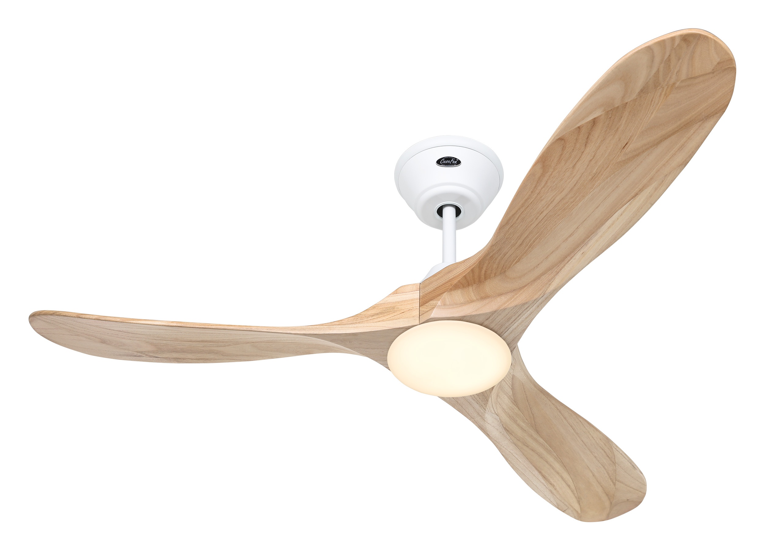 CasaFan Deckenventilator Eco Genuino-L 122 MW-NT Weiß - Holz natur mit Leuchte