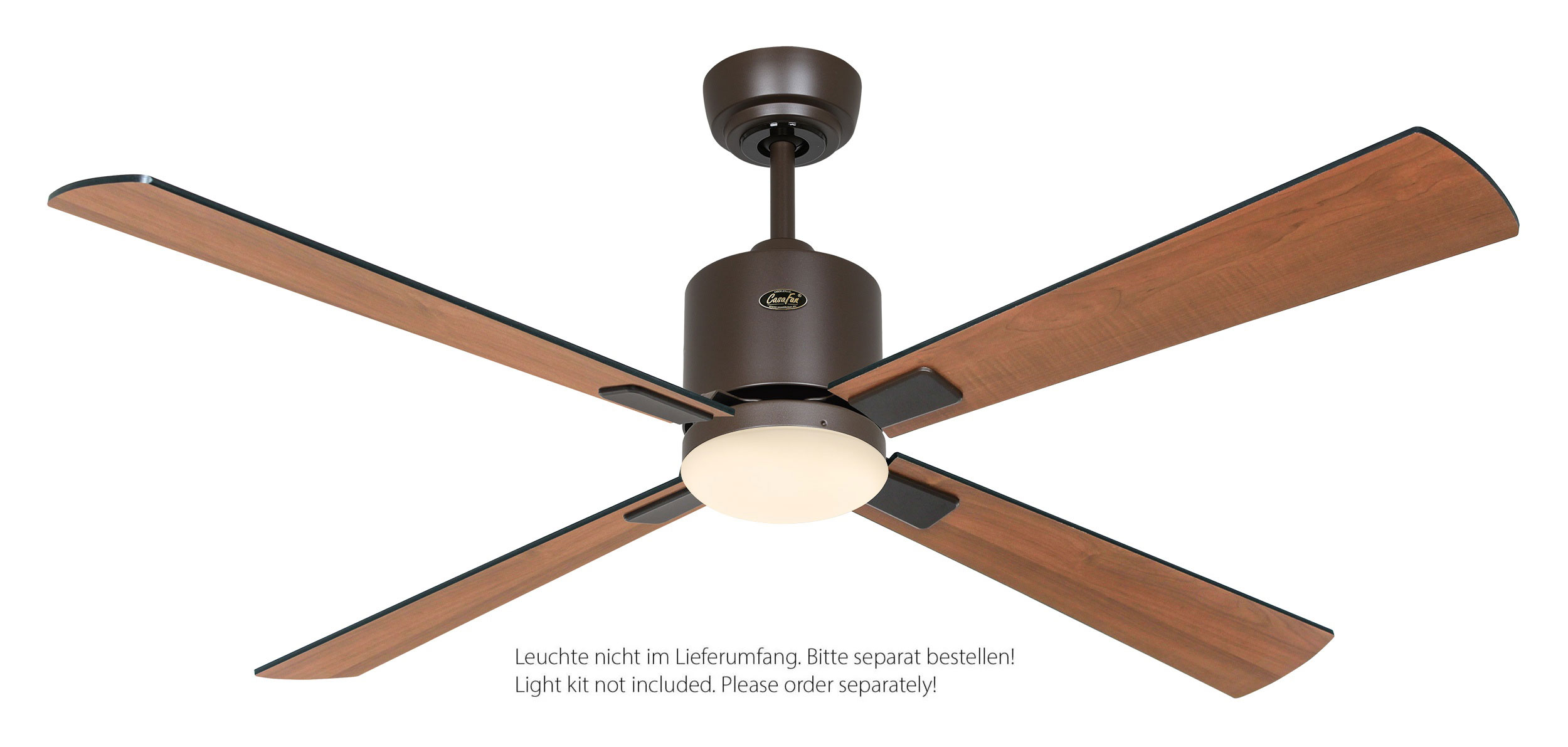 CasaFan Deckenventilator Eco Neo III 132 BZ-SW/TK bronze - schwarz/Teak WiFi/WLAN optionale Leuchte EN5r