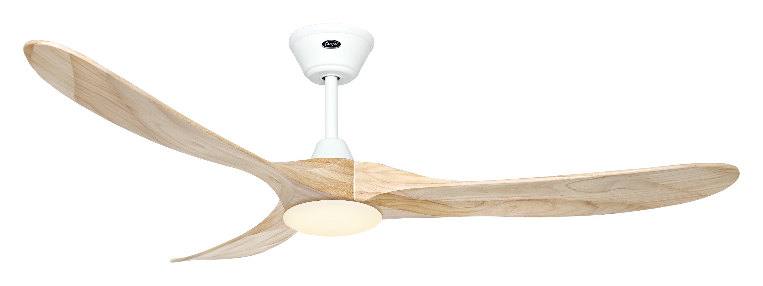 CasaFan Deckenventilator Eco Genuino-L 152 MW-NT Weiß - Holz natur mit Leuchte