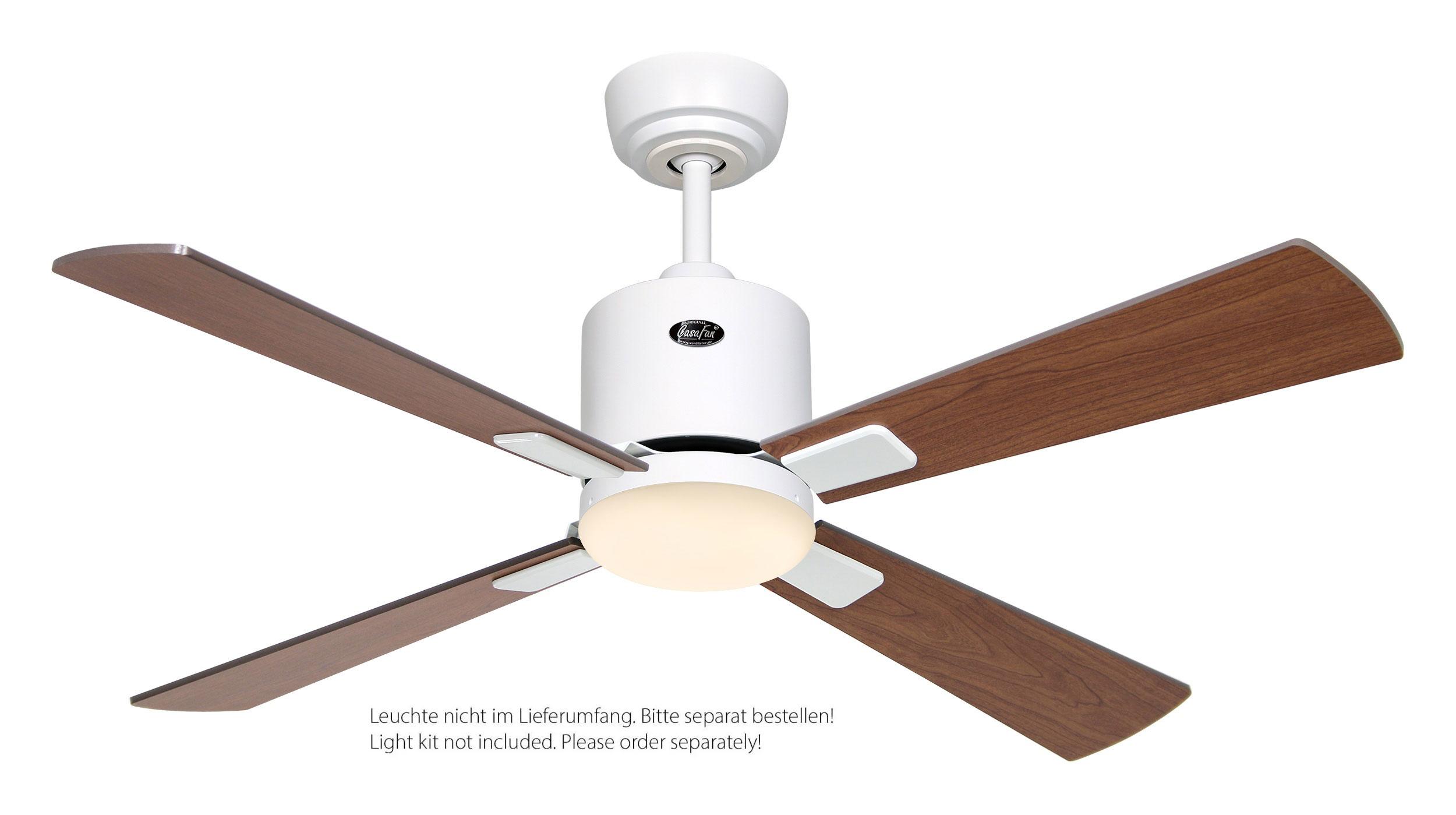 CasaFan Deckenventilator Eco Neo III 103 WE-NB/KI weiß - Nussbaum/Kirsche WiFi/WLAN optionale Leuchte EN5r