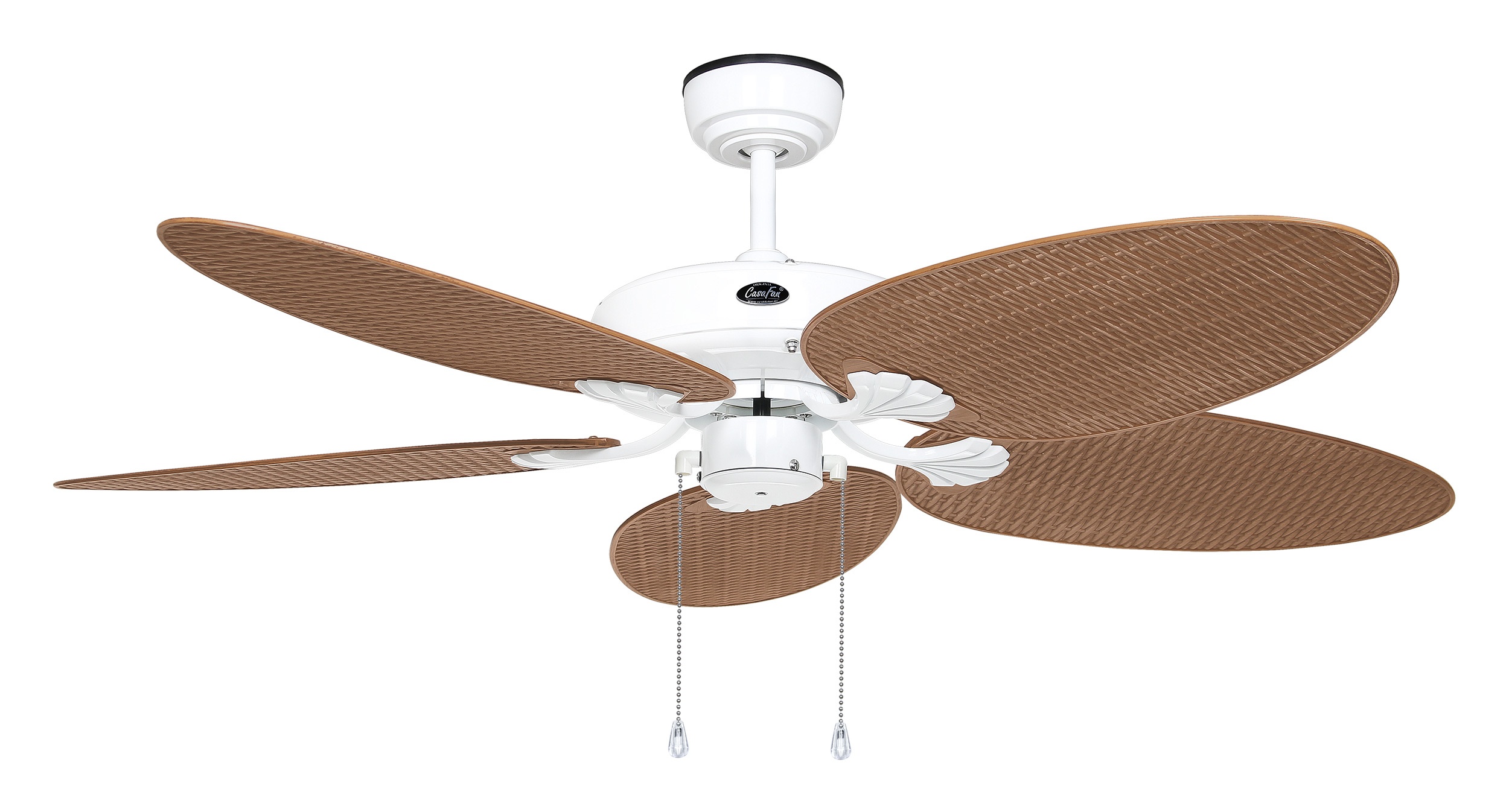 CasaFan Deckenventilator Outdoor Classic WE-PR weiß - Palme/Rattan
